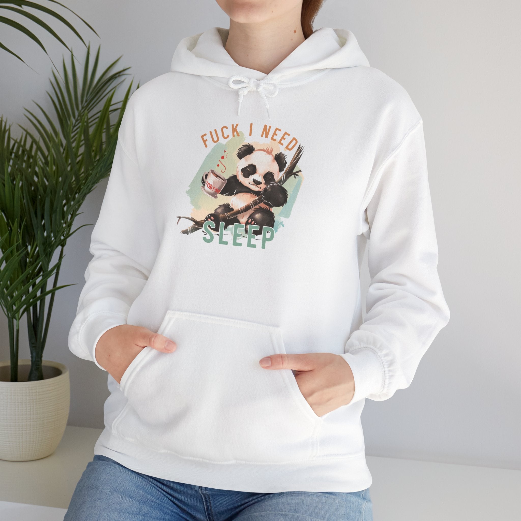Sleep-Deprived Panda Hoodie – Funny "Fuck I Need Sleep" Graphic Sweatshirt