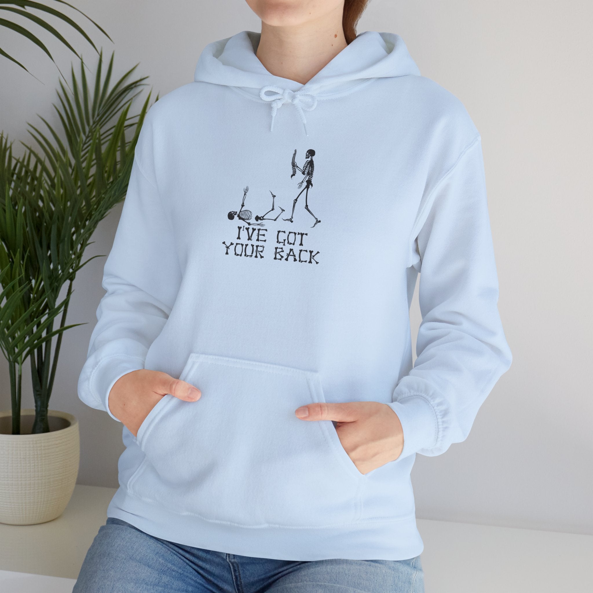 Hoodie "I've Got Your Back" Vintage Skeleton Helping Design