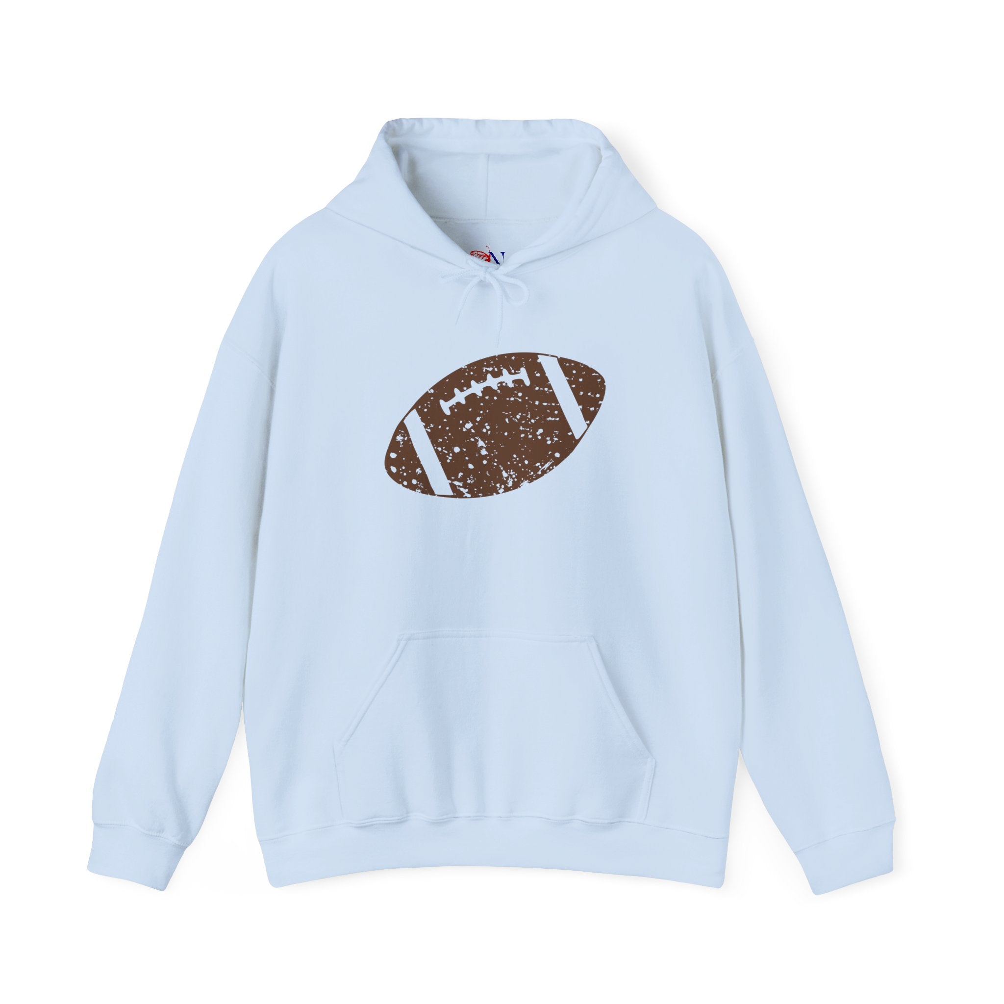 Vintage Football Hoodie – Distressed Brown Football Graphic