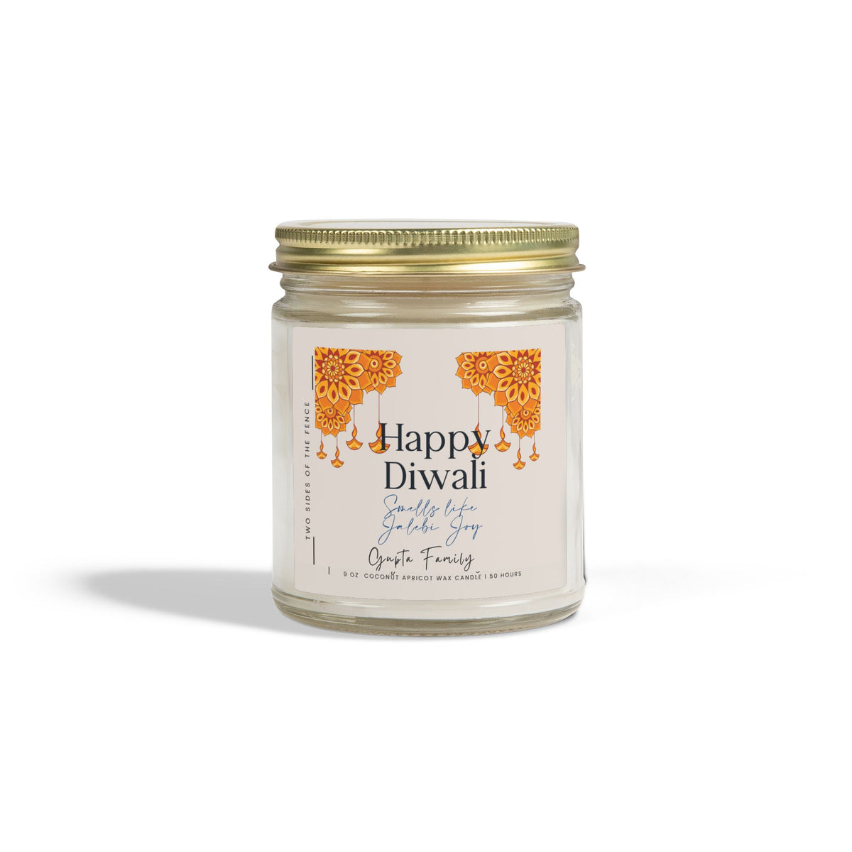 Personalized Diwali Candle - Smells Like Jalebi Joy, 9 oz