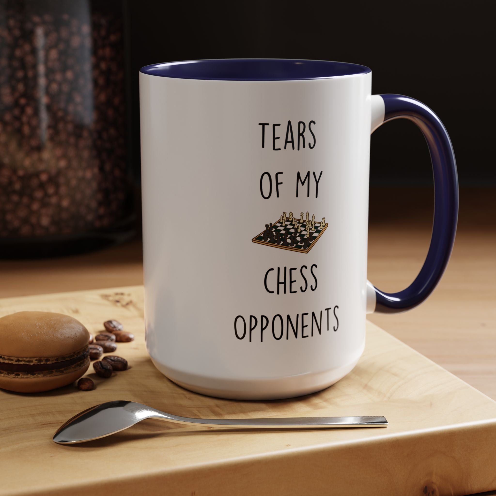 Funny Coffee Mug, Personalized Mug, Tears Of My Chess Opponents, Accent Cup (11, 15oz), Sarcastic Mug,  Tea Coffee Cup, Gift Under 20