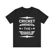 Cricket Mends The Soul Unique Desi fashion cricket lover gift tshirt ideas, IPL/T20 world cup tees Unisex Jersey Short Sleeve Tee