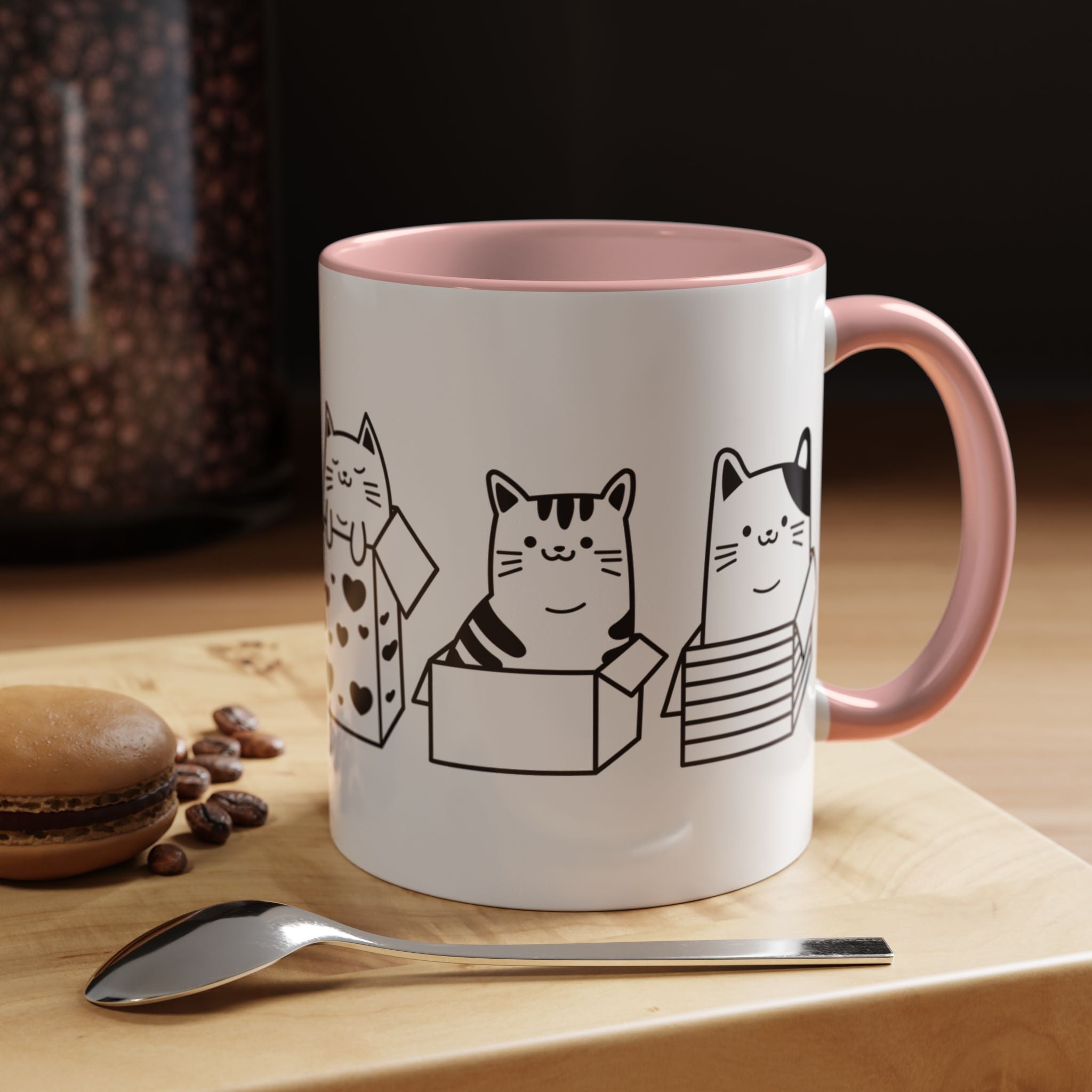 Funny Coffee Mug, Personalized Mug, Boxes Full Of Cats Accent Coffee Cup (11, 15oz), Gift Under 20, White Elephant, Cat & pet lover gift