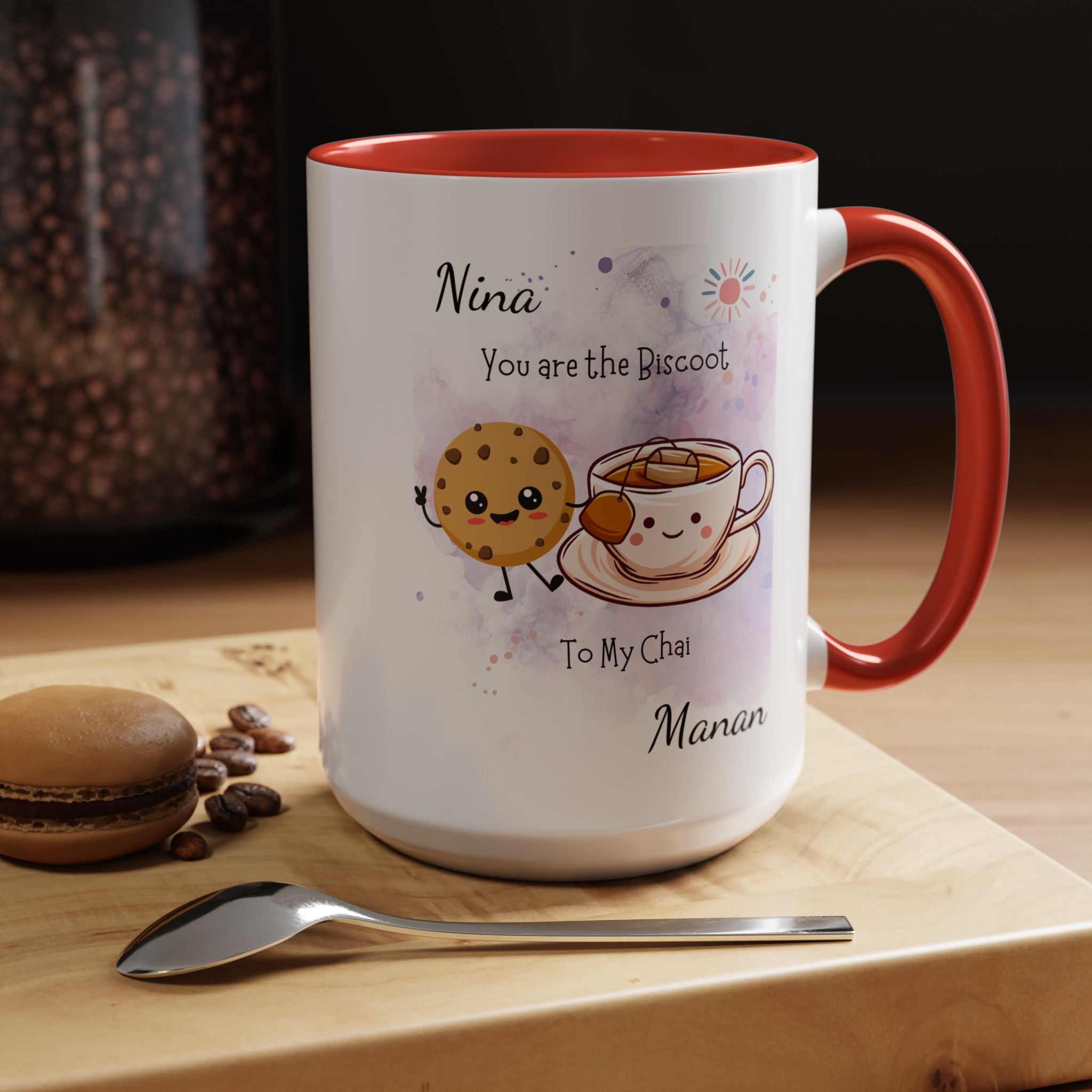 Funny Coffee Mug, Personalized Mug, You Are Biscoot To My Chai Accent Cup 11/15oz, Anniversary, Wedding, Valentines, Romantic Gift Him her