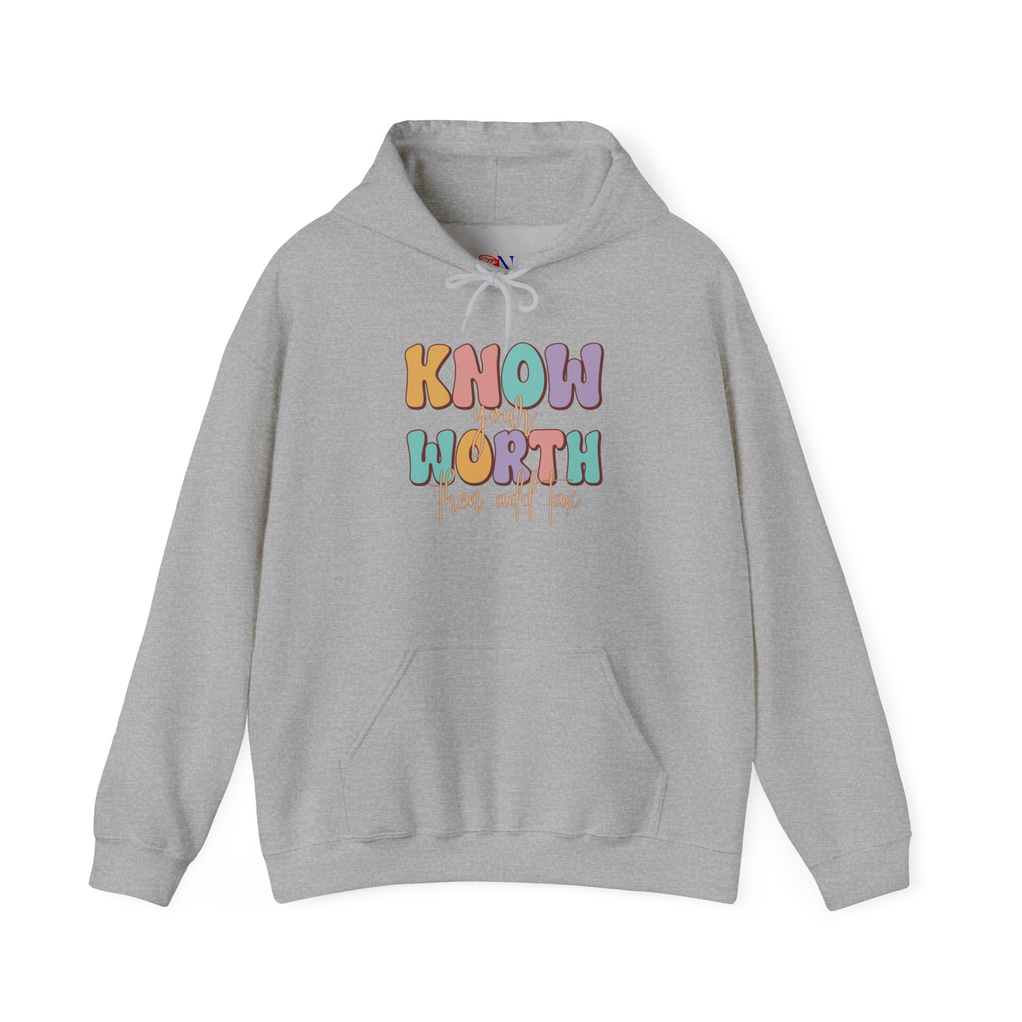 Know Your Worth Hoodie — Pastel Empowerment Graphic Sweatshirt