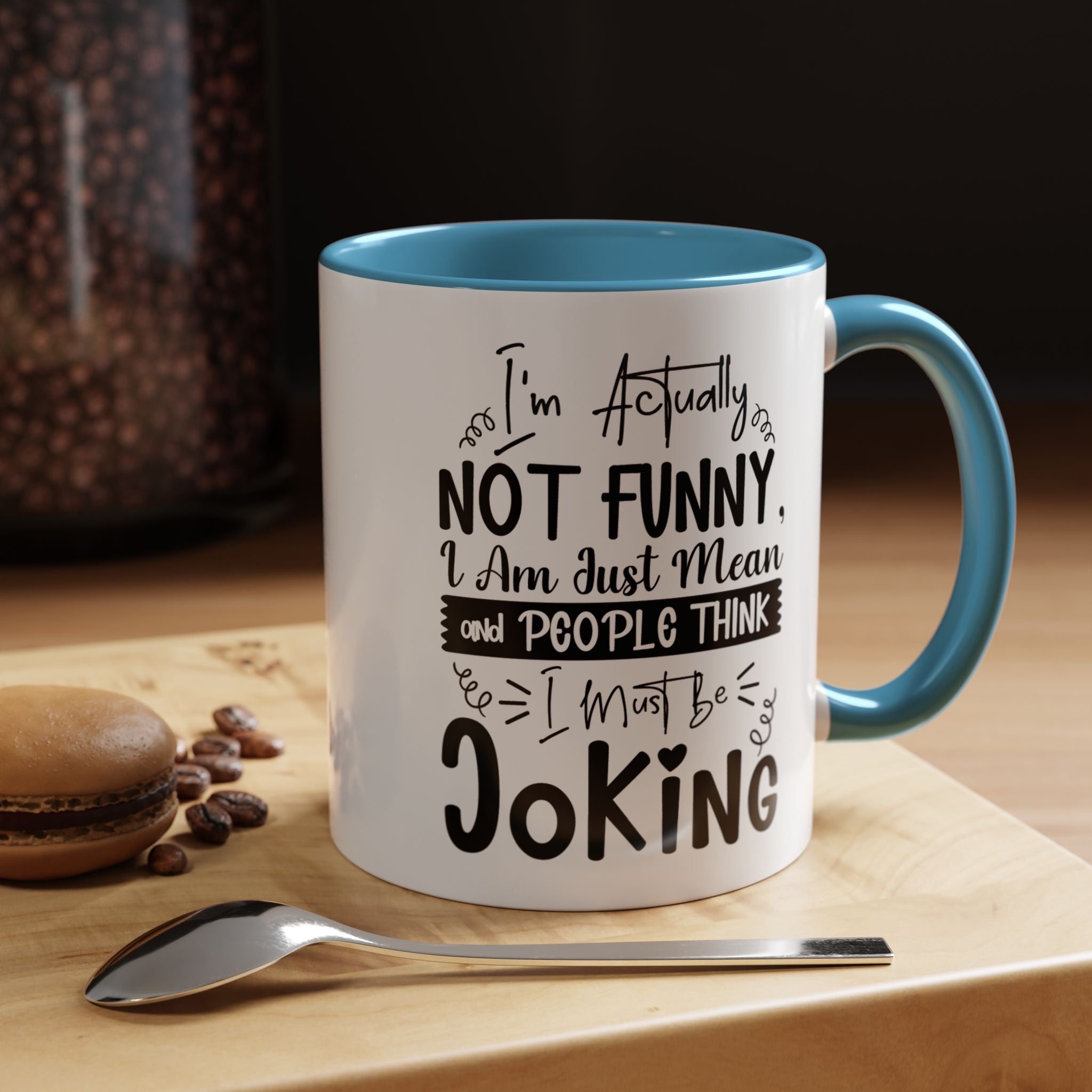 Funny Coffee Mug, Personalized Mug, I'm actually not funny Accent Cup (11, 15oz), Gift Under 20, White Elephant gift, Sarcastic Cup