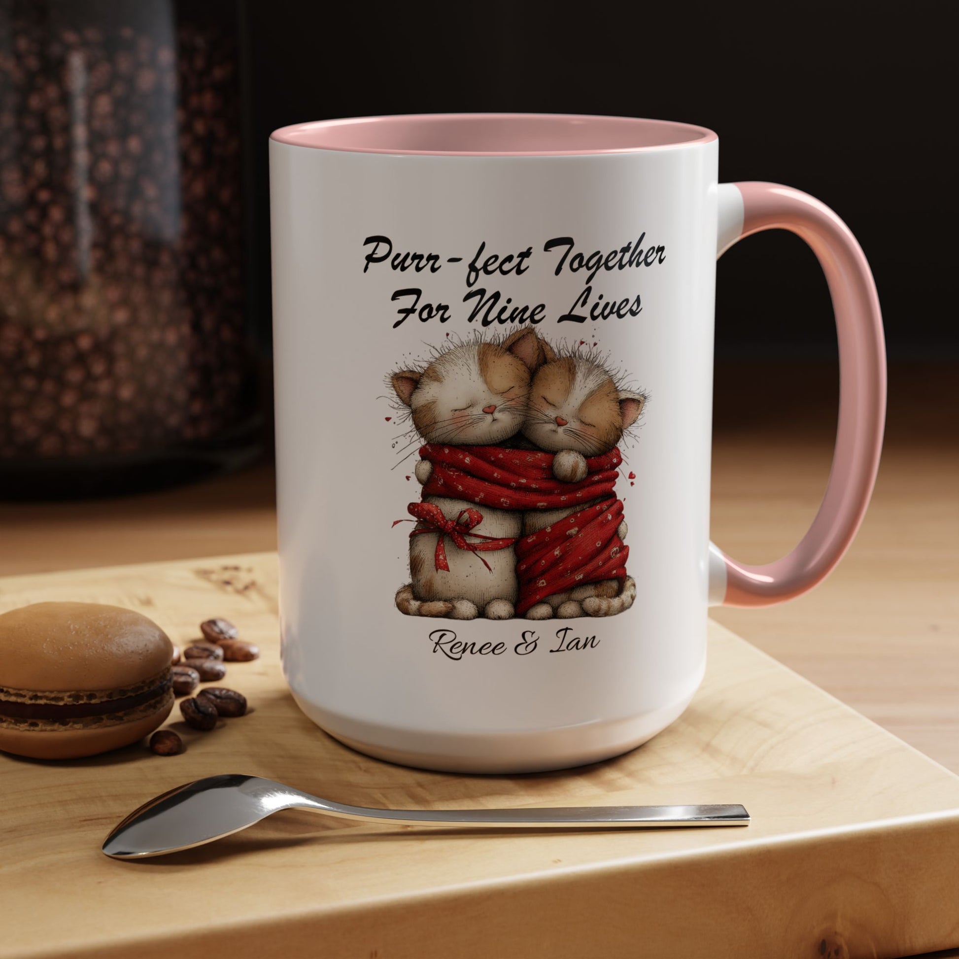 Purr fect Together For Nine Lives Mug Lifestyle Mockup | Nutty Designs