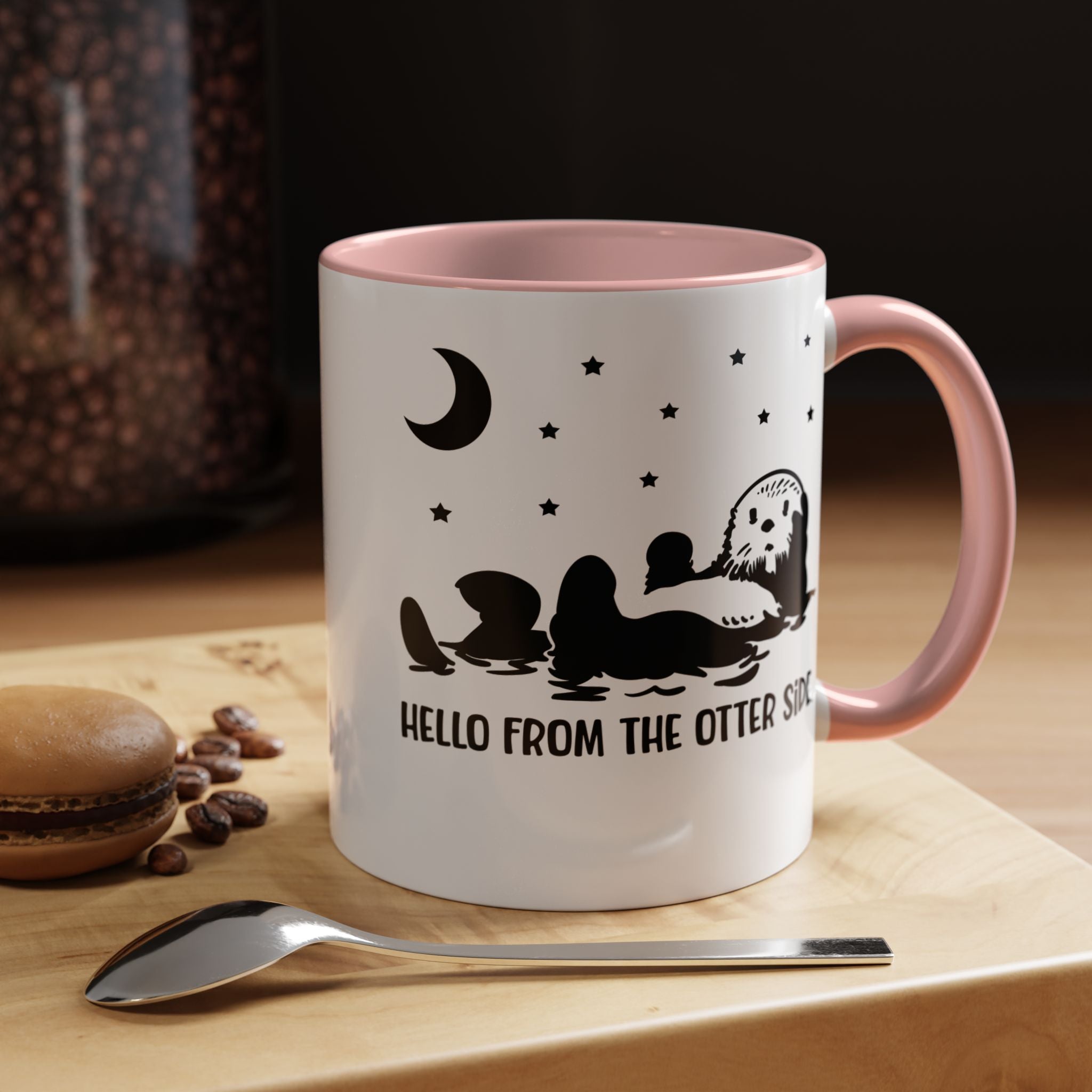 Funny Coffee Mug, Personalized Mug, Hello From The Otter Side Accent Cup (11, 15oz), Gift Under 20, White Elephant gift