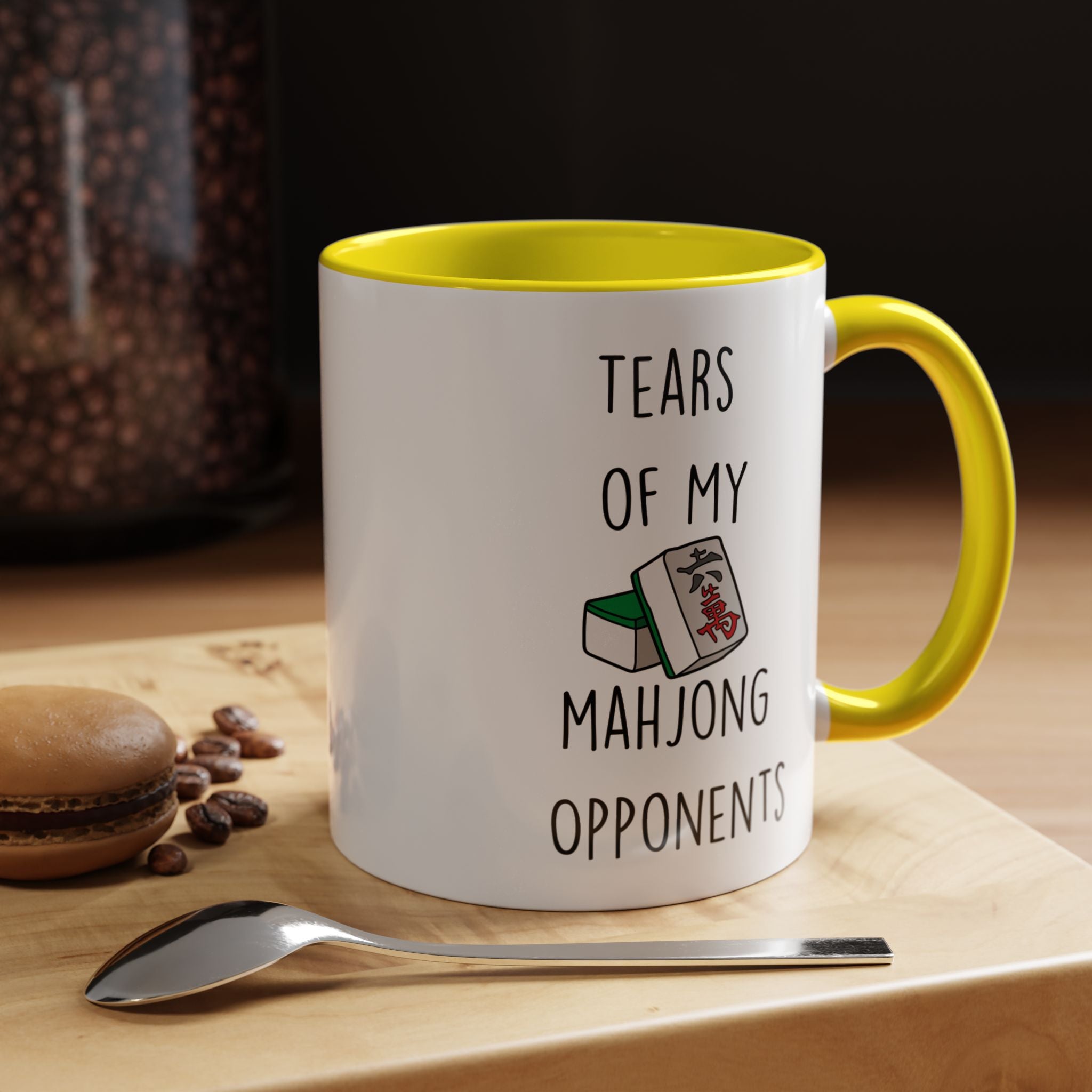 Funny Coffee Mug, Personalized Mug, Tears Of My Mahjong Opponents, Accent Cup (11, 15oz), Sarcastic Mug,  Tea Coffee Cup, Gift Under 20