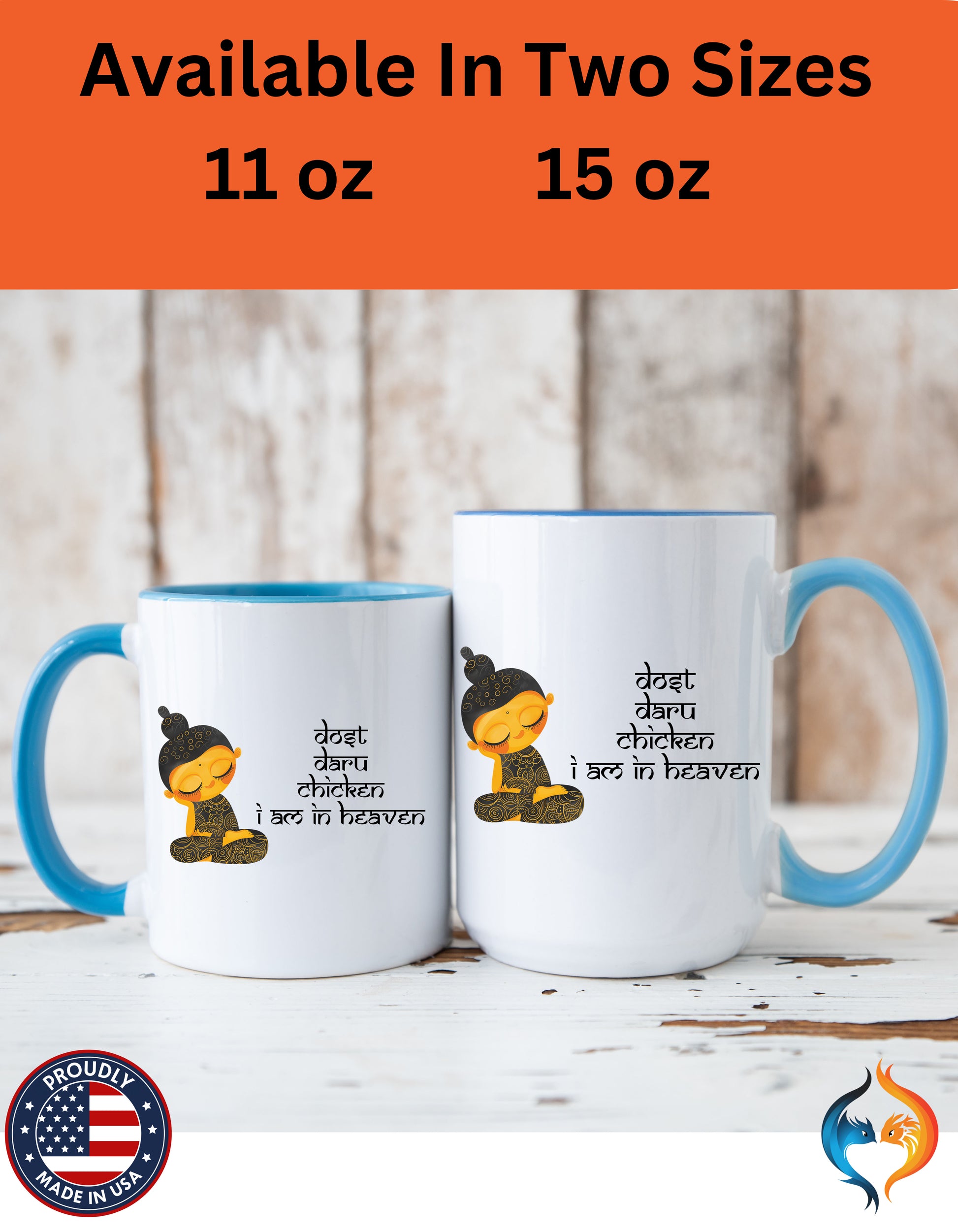 Roots Dost Daru Chicken I am in Heaven Cup Mug Lifestyle Mockup | Nutty Designs