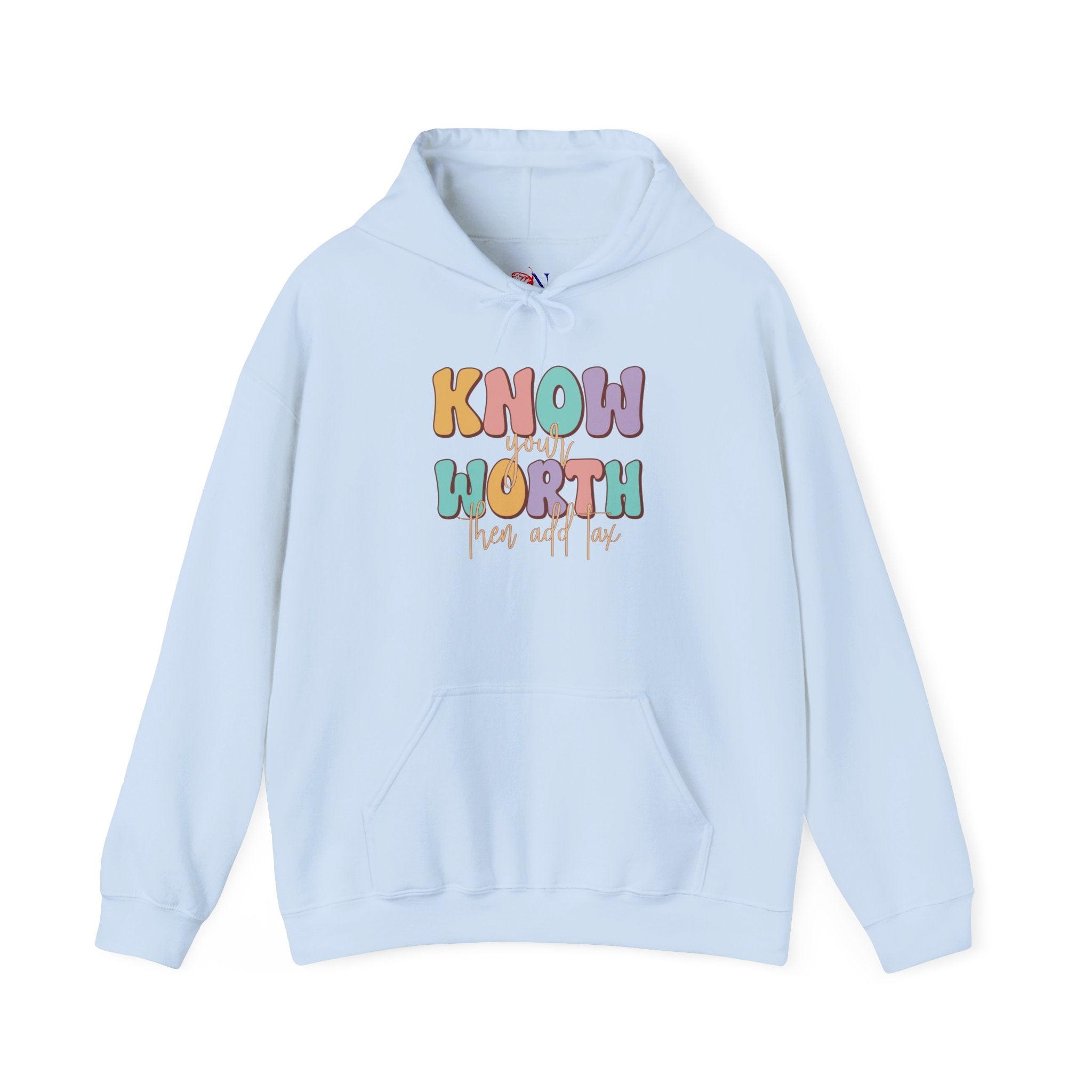 Know Your Worth Hoodie — Pastel Empowerment Graphic Sweatshirt