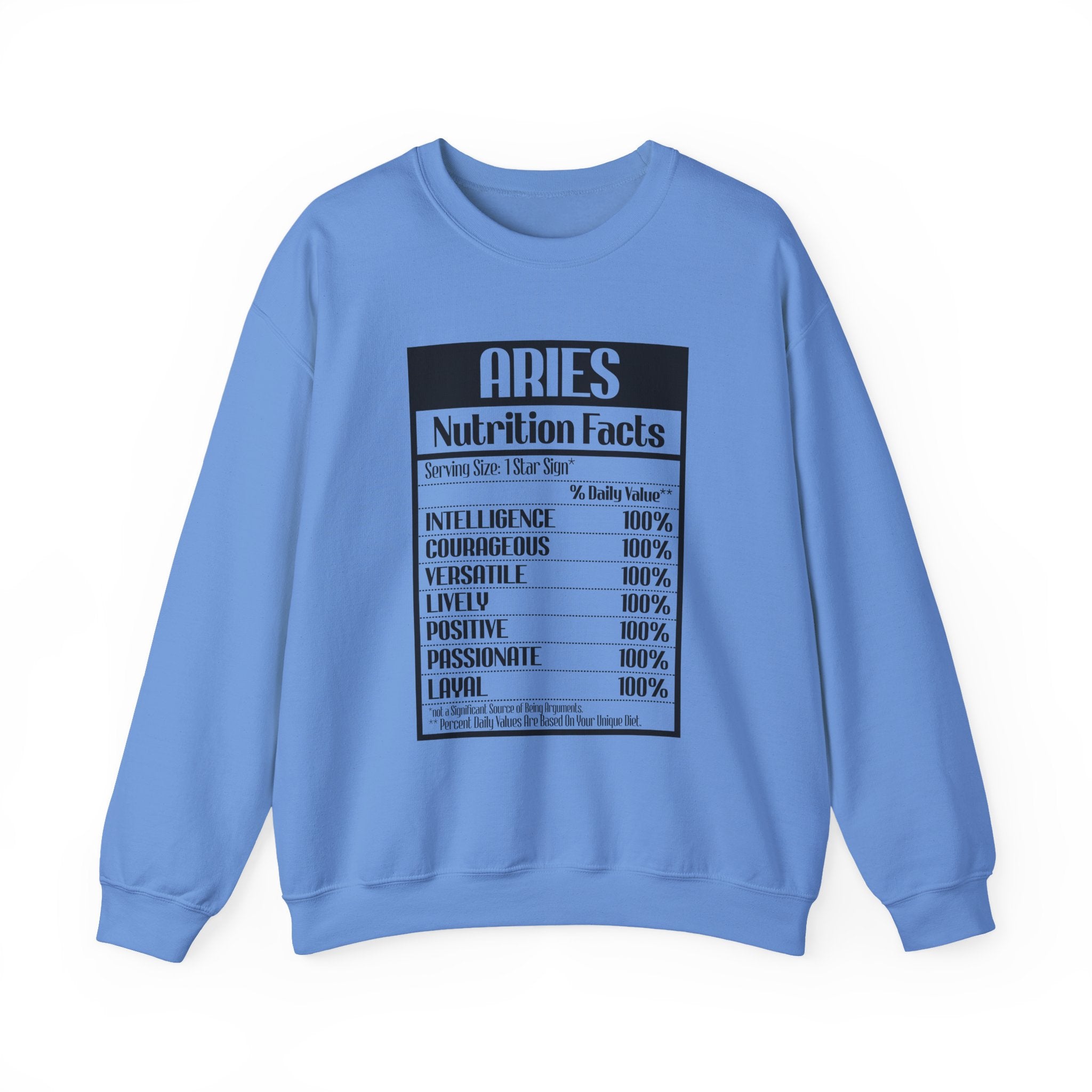 Aries nutrition facts cute sweatshirt