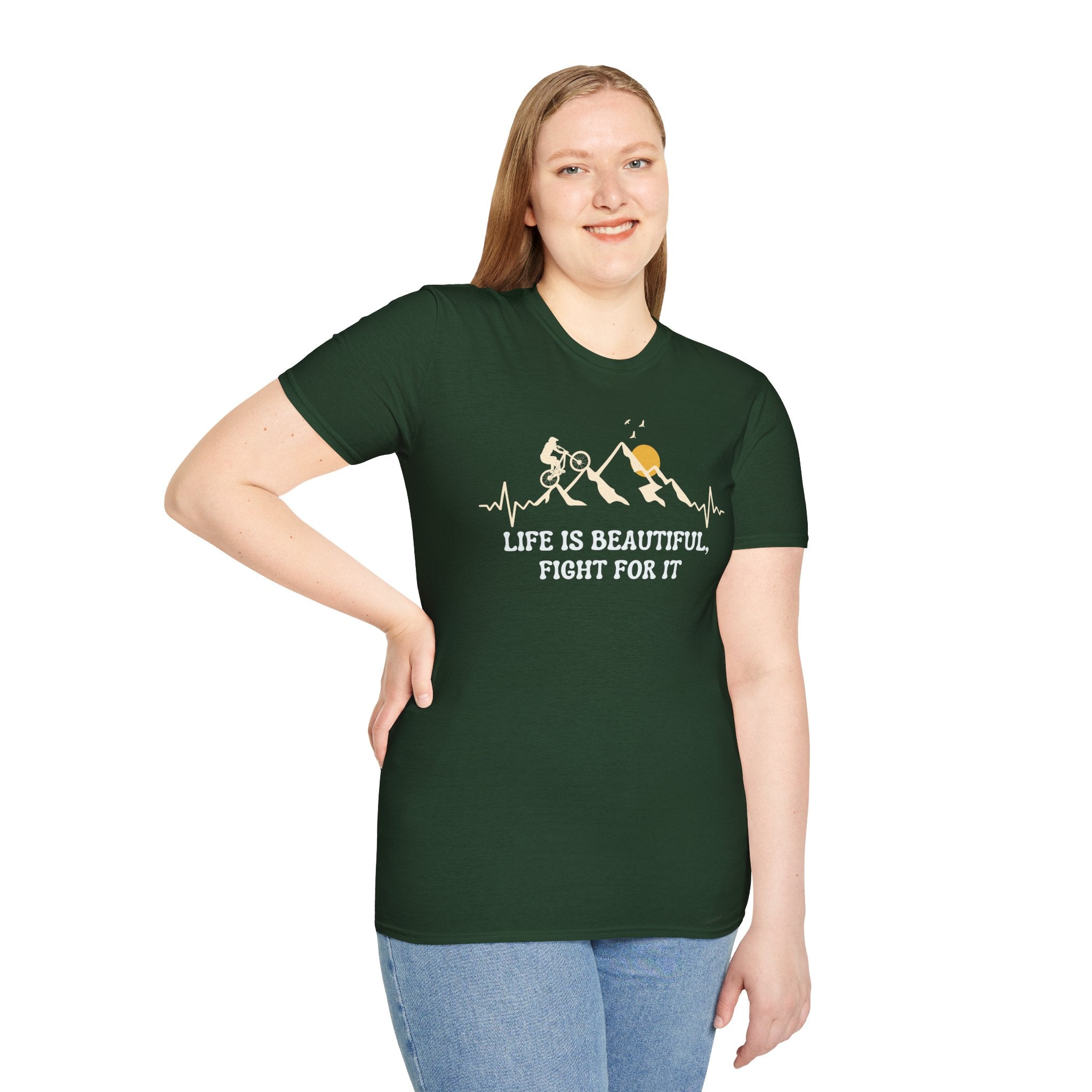 Life is Beautiful, Fight For It, motivational T-Shirt Product Photo | Nutty Designs