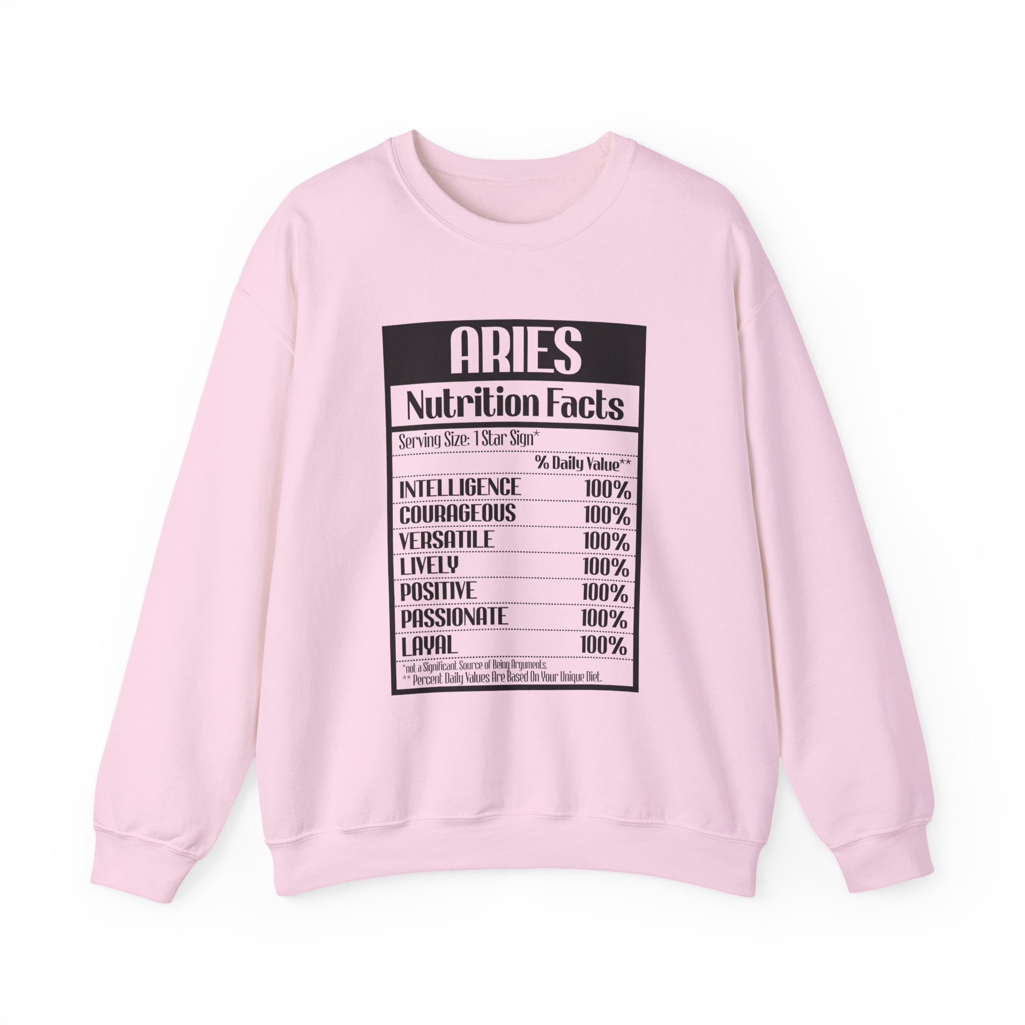 Aries nutrition facts cute sweatshirt