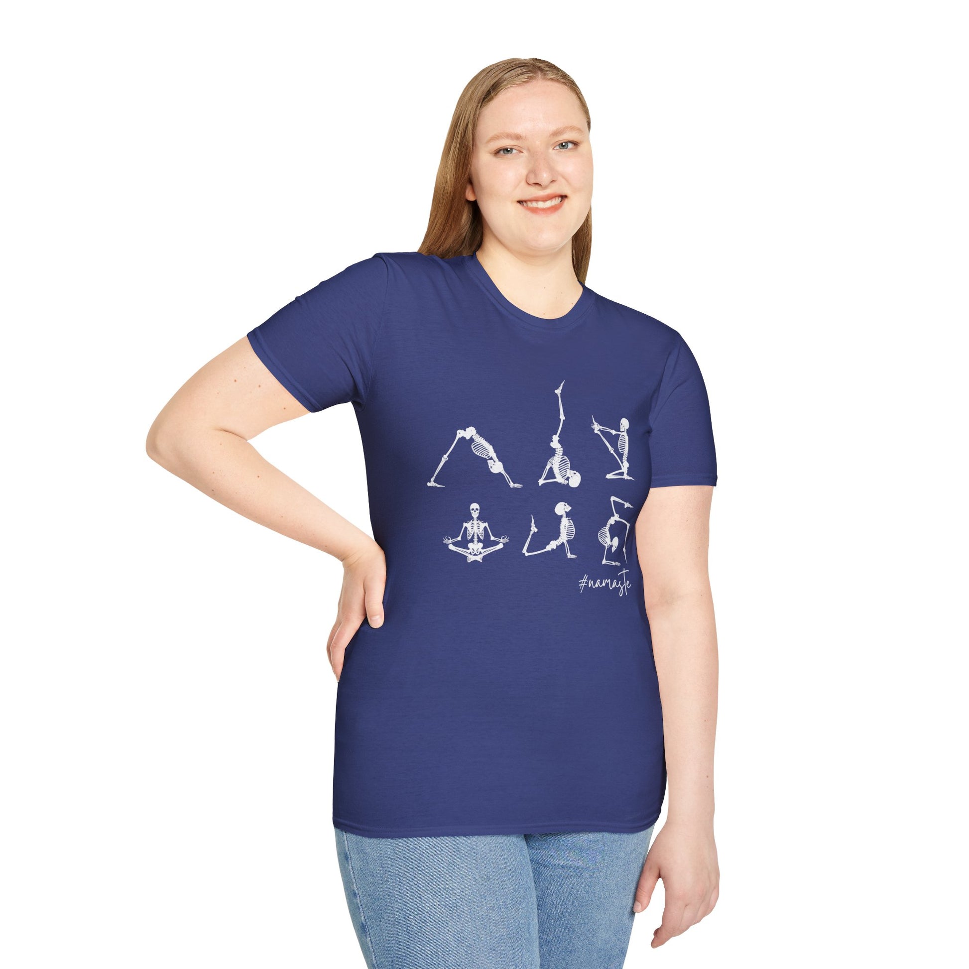 Namaste , Skeleton Doing Yoga T-Shirt Lifestyle Mockup | Nutty Designs