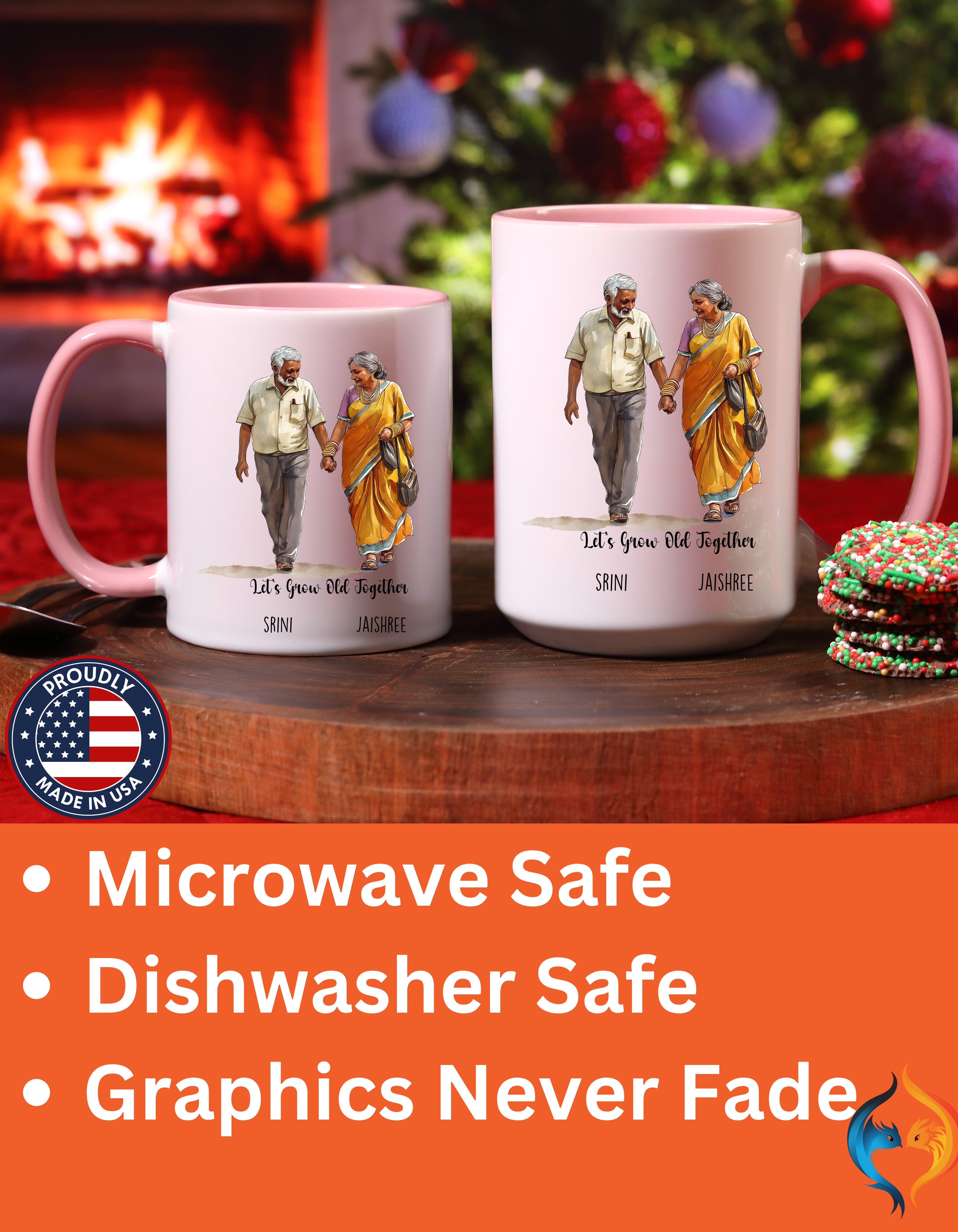 Personalized South Indian Couple Mug – Let's Grow Old Together
