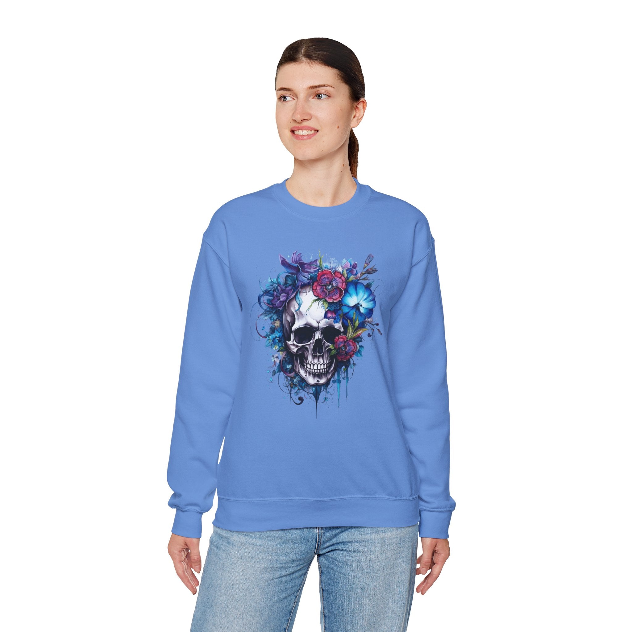 Skull Bloom, Halloween Themed Sweatshirt