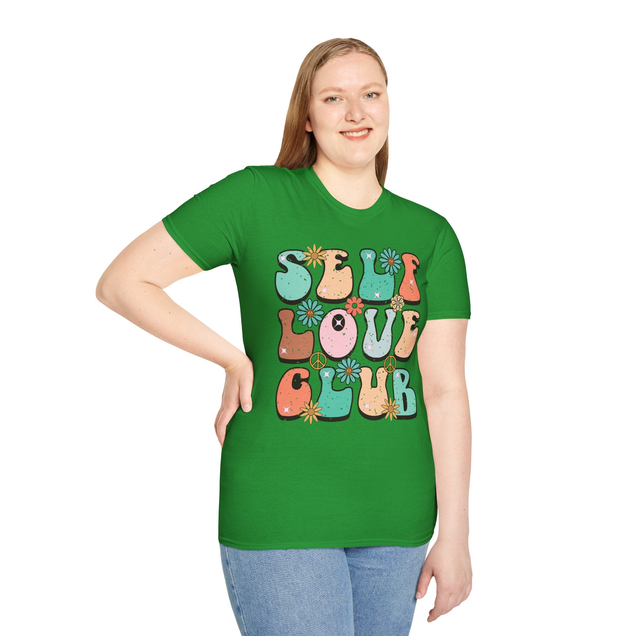 Self Love Club, Encouraging T-Shirt, Happy T-Shirt, Positive Sayings Tshirt, Good Vibes Only, Positivity Quotes unisex Shirt