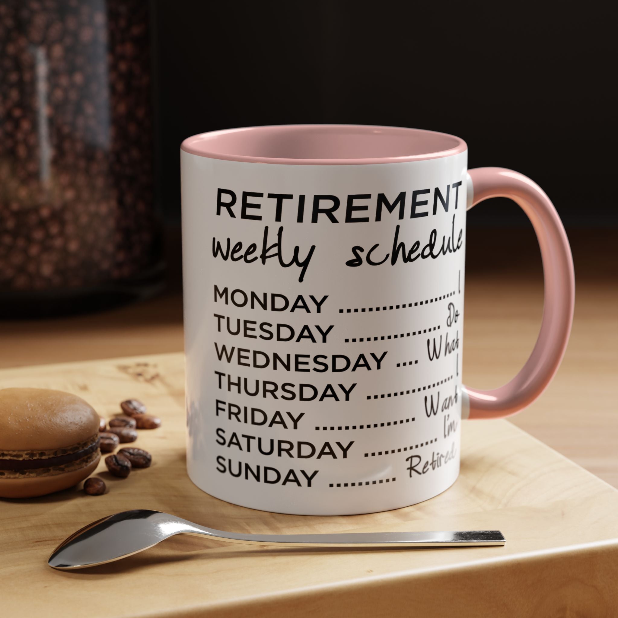 Funny Coffee Mug, Personalized Mug, Nurse Retirement Schedule Do Whatever Fuck I want to do Accent Cup (11, 15oz), Gift Under 20