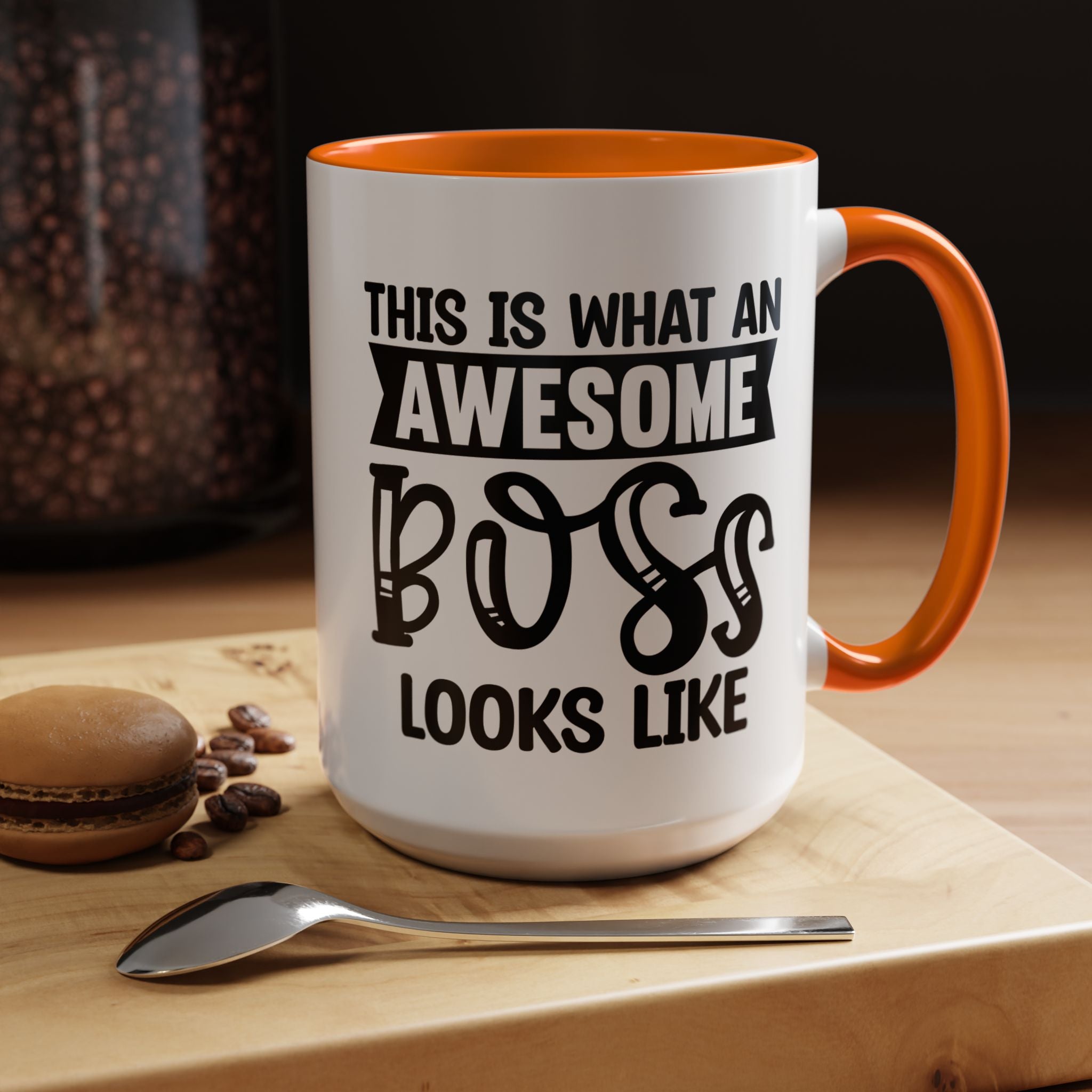 Funny Coffee Mug, Personalized Mug, This Is What An Awesome Boss Looks Like Accent Cup (11, 15oz), Gift Under 20, White Elephant