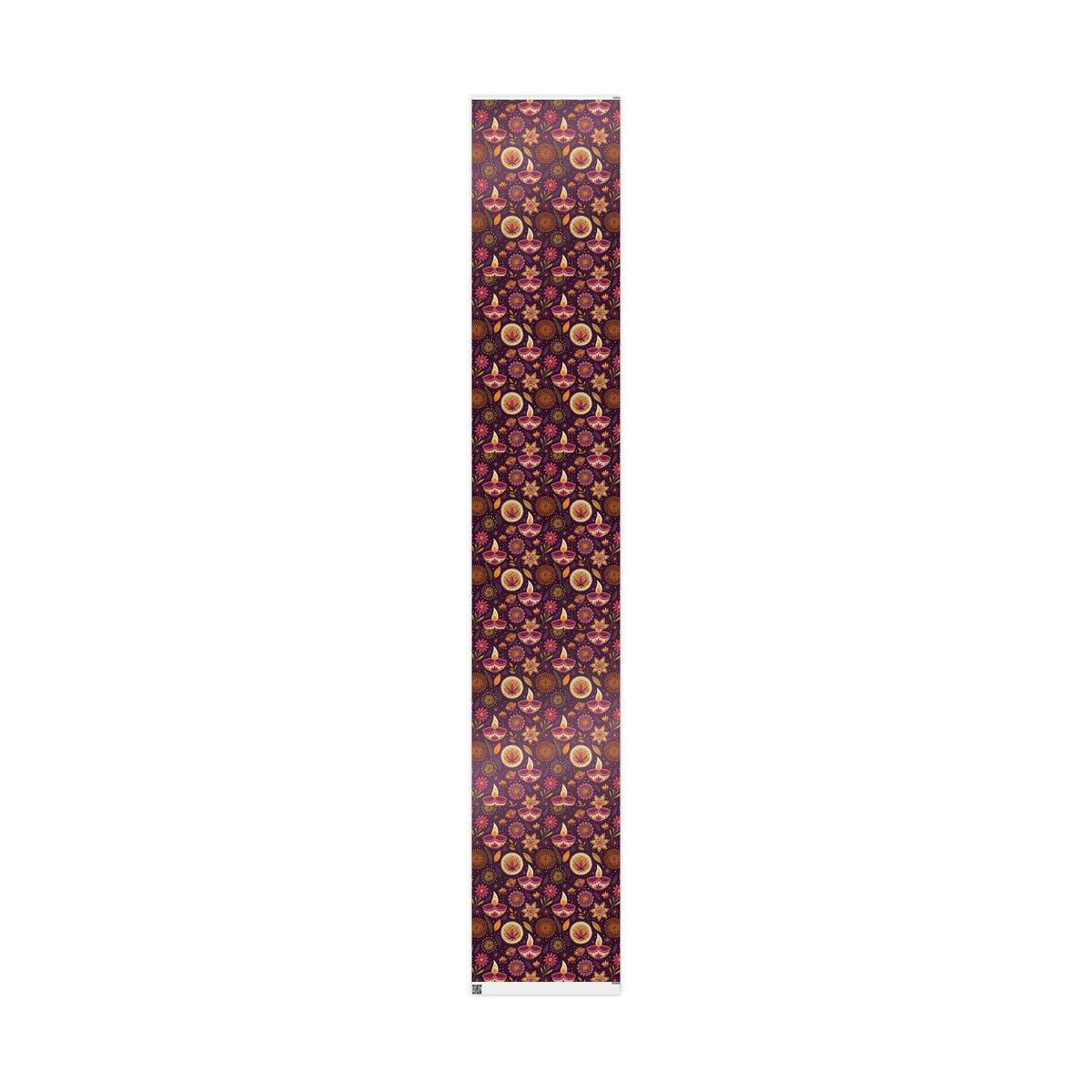 Diwali Wrapping Paper Roll - Purple Diyas & Floral Indian Gift Wrap
