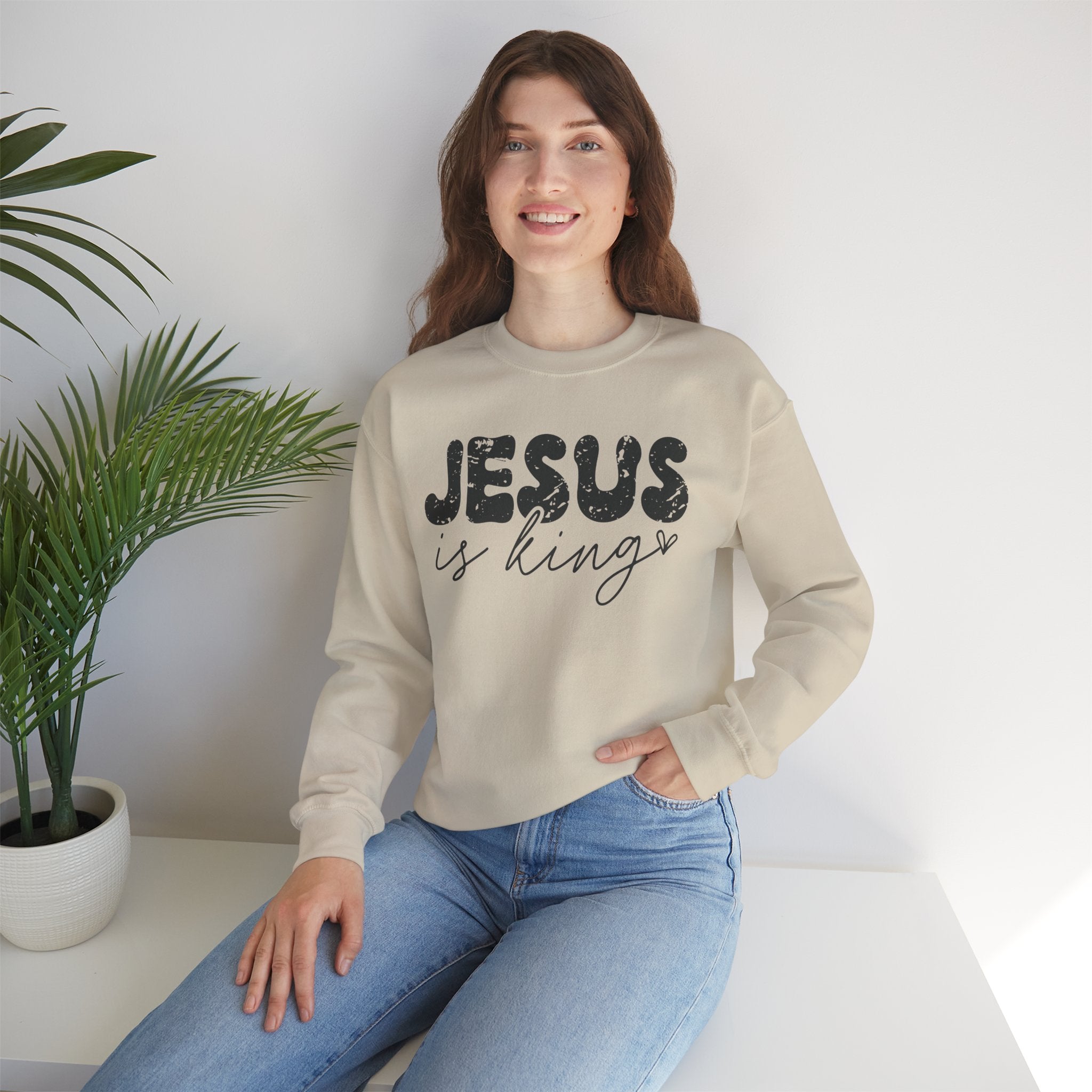 Christian Jesus Is King Crewneck Sweatshirt, Religious Christian Faith Jumper, Unisex Sweatshirts, Christian Apparel, Religious Top, King of