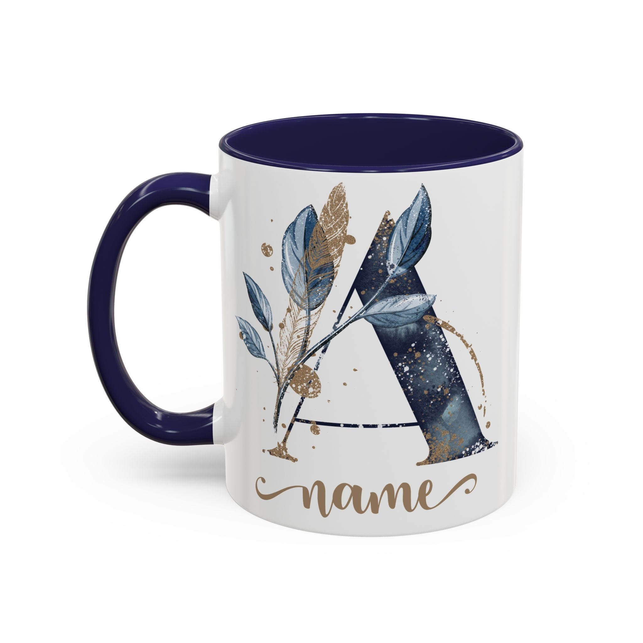 Personalized Floral Initial Coffee Mug for her, Custom Name Mug, Wedding Favor, Unique Home Décor Coffee Cup, Girlfriend Gift, Monogram Mug