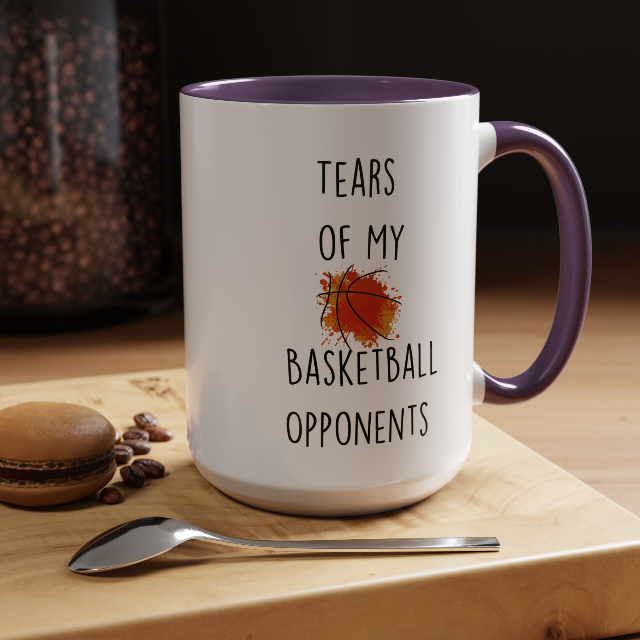 Funny Coffee Mug, Personalized Mug, Tears Of My Basketball Opponents, Accent Cup (11, 15oz), Sarcastic Mug,  Tea Coffee Cup, Gift Under 20