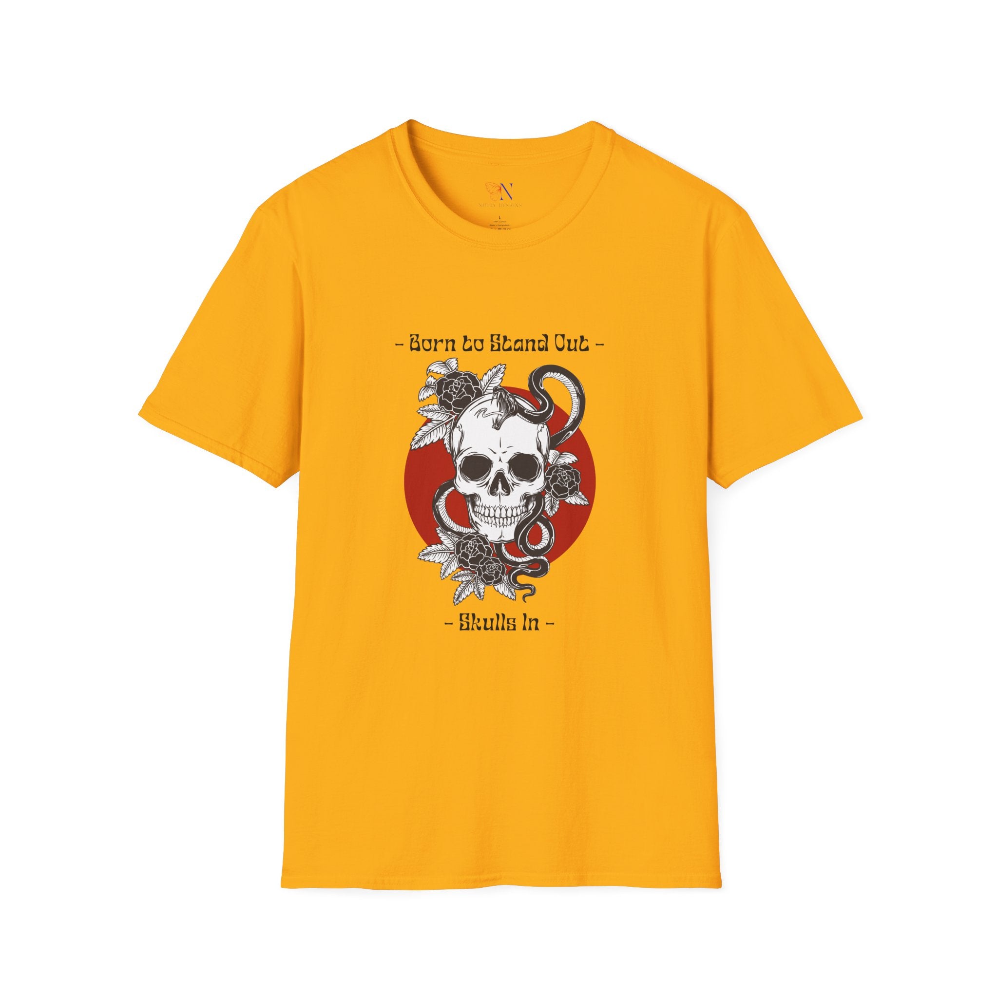 Born To Stand Out Skulls In t-shirt