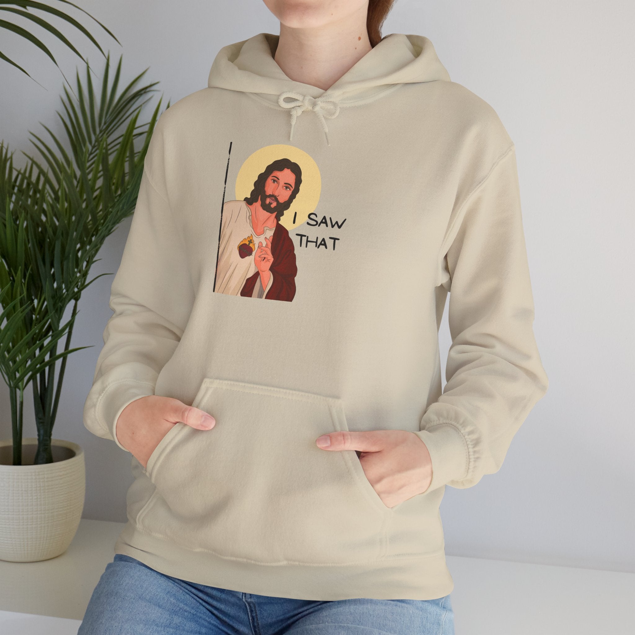 Jesus "I Saw That" Hoodie - Funny Religious Graphic Sweatshirt