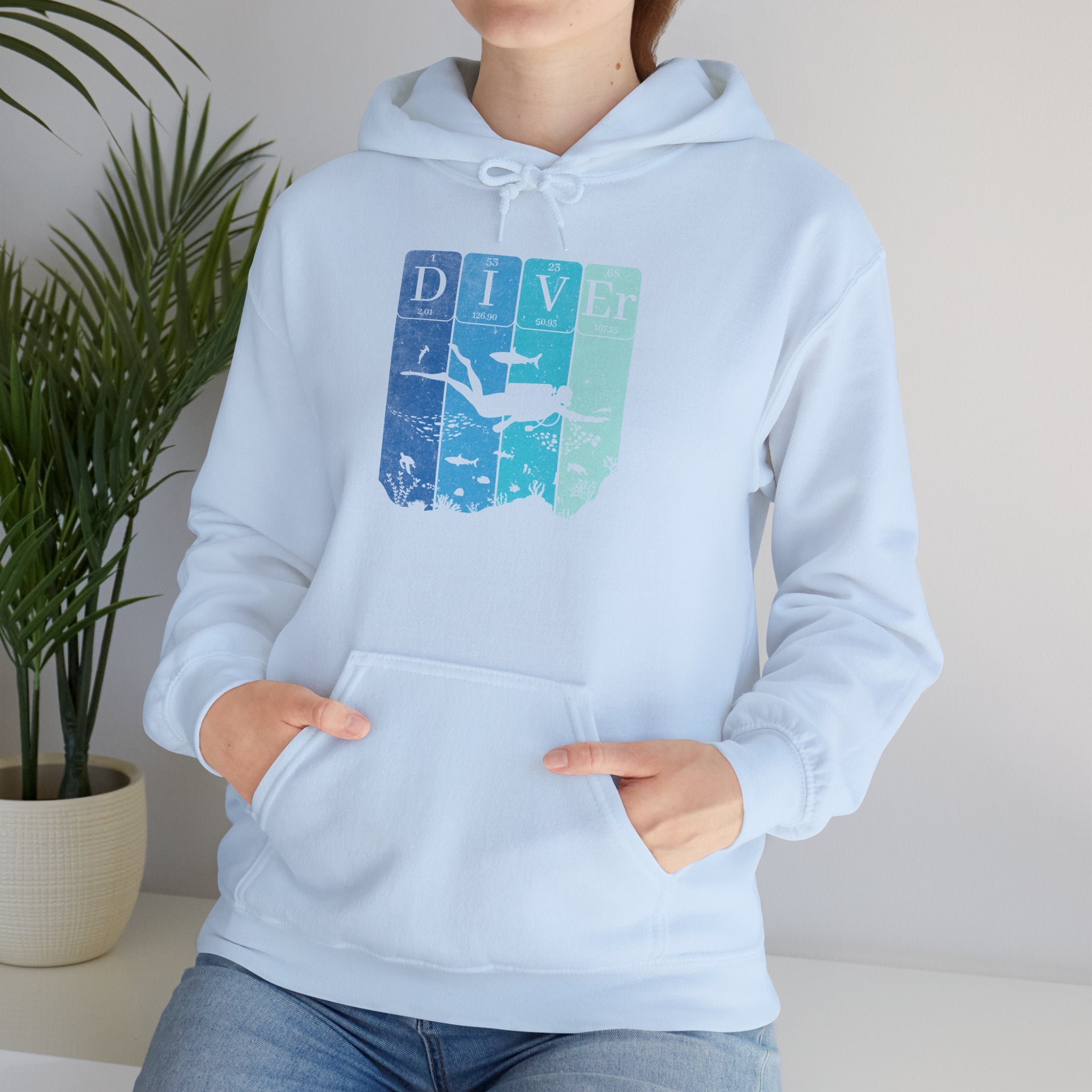 Diver Graphic Hoodie — Vintage Ocean Scuba Hooded Sweatshirt