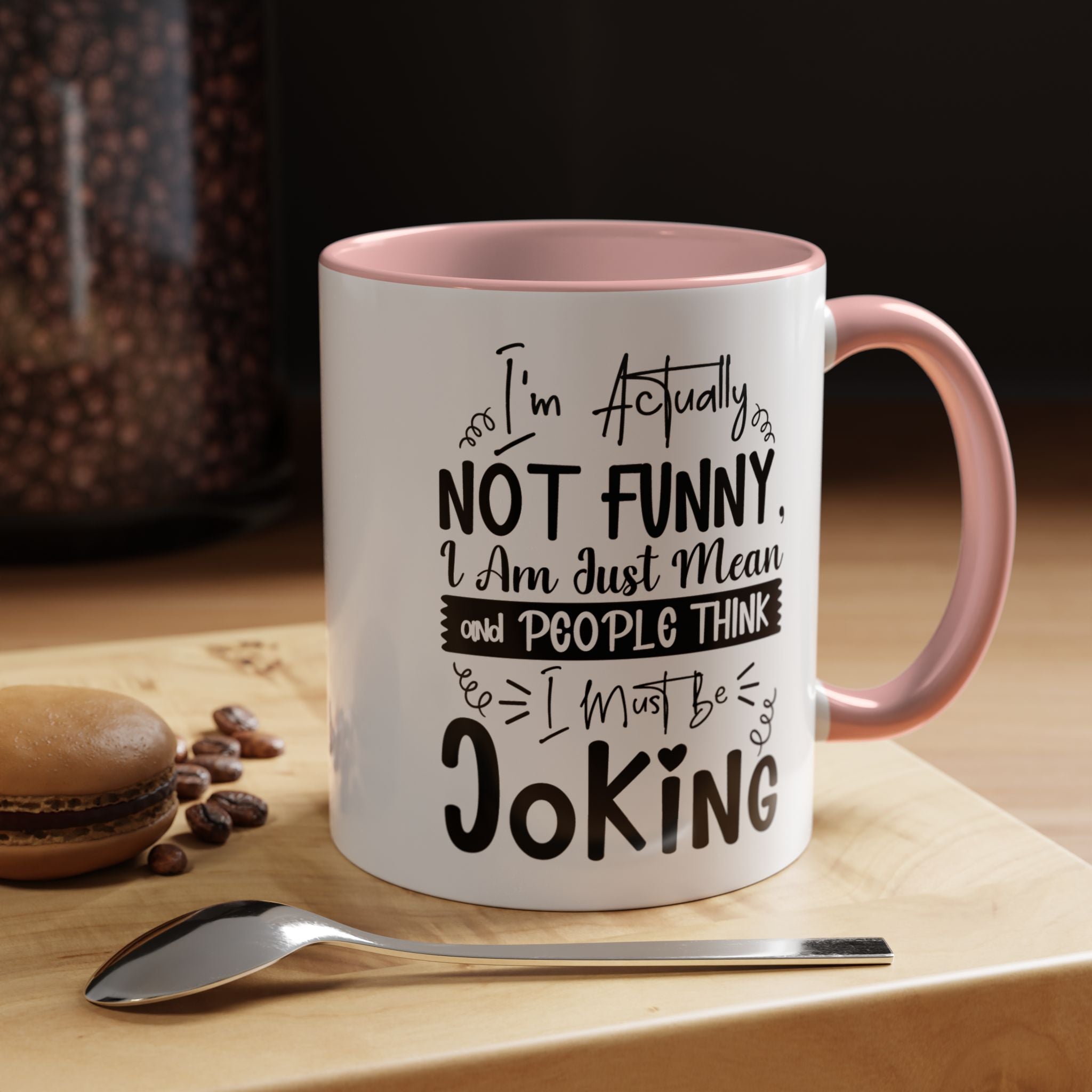 Funny Coffee Mug, Personalized Mug, I'm actually not funny Accent Cup (11, 15oz), Gift Under 20, White Elephant gift, Sarcastic Cup
