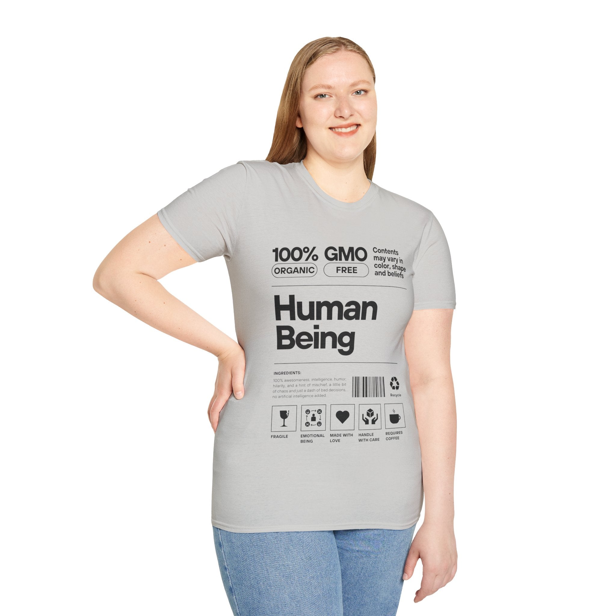 Human Being Facts Unisex Softstyle T-Shirt, Funny Graphic Tee, Gift for Science Lovers, Casual Top, Novelty Shirt, Cool Tee for Men and