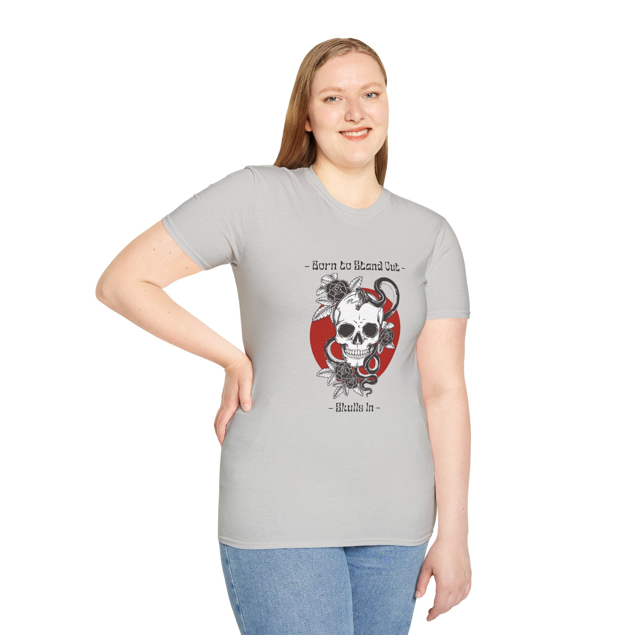 Born To Stand Out Skulls In t-shirt
