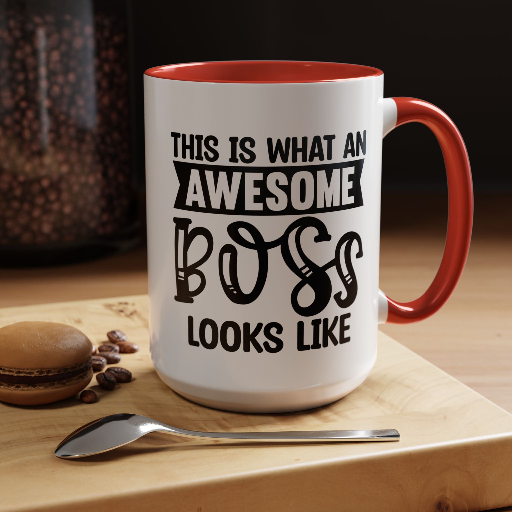 Funny Coffee Mug, Personalized Mug, This Is What An Awesome Boss Looks Like Accent Cup (11, 15oz), Gift Under 20, White Elephant