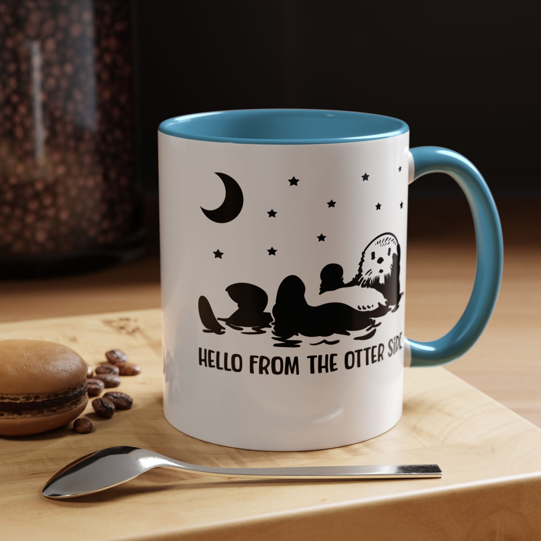 Funny Coffee Mug, Personalized Mug, Hello From The Otter Side Accent Cup (11, 15oz), Gift Under 20, White Elephant gift