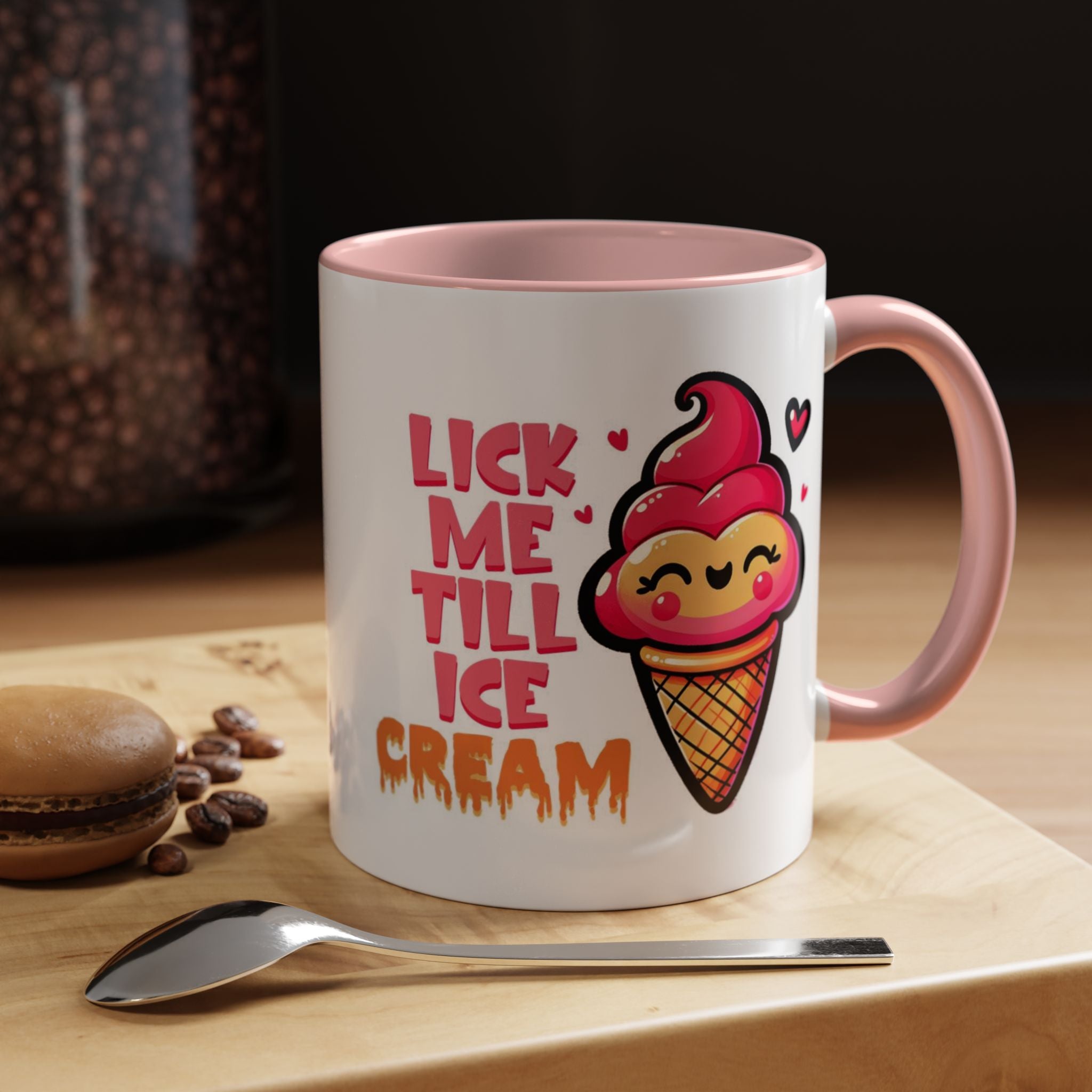 Lick Me Till Ice Cream Mug Lifestyle Mockup | Nutty Designs