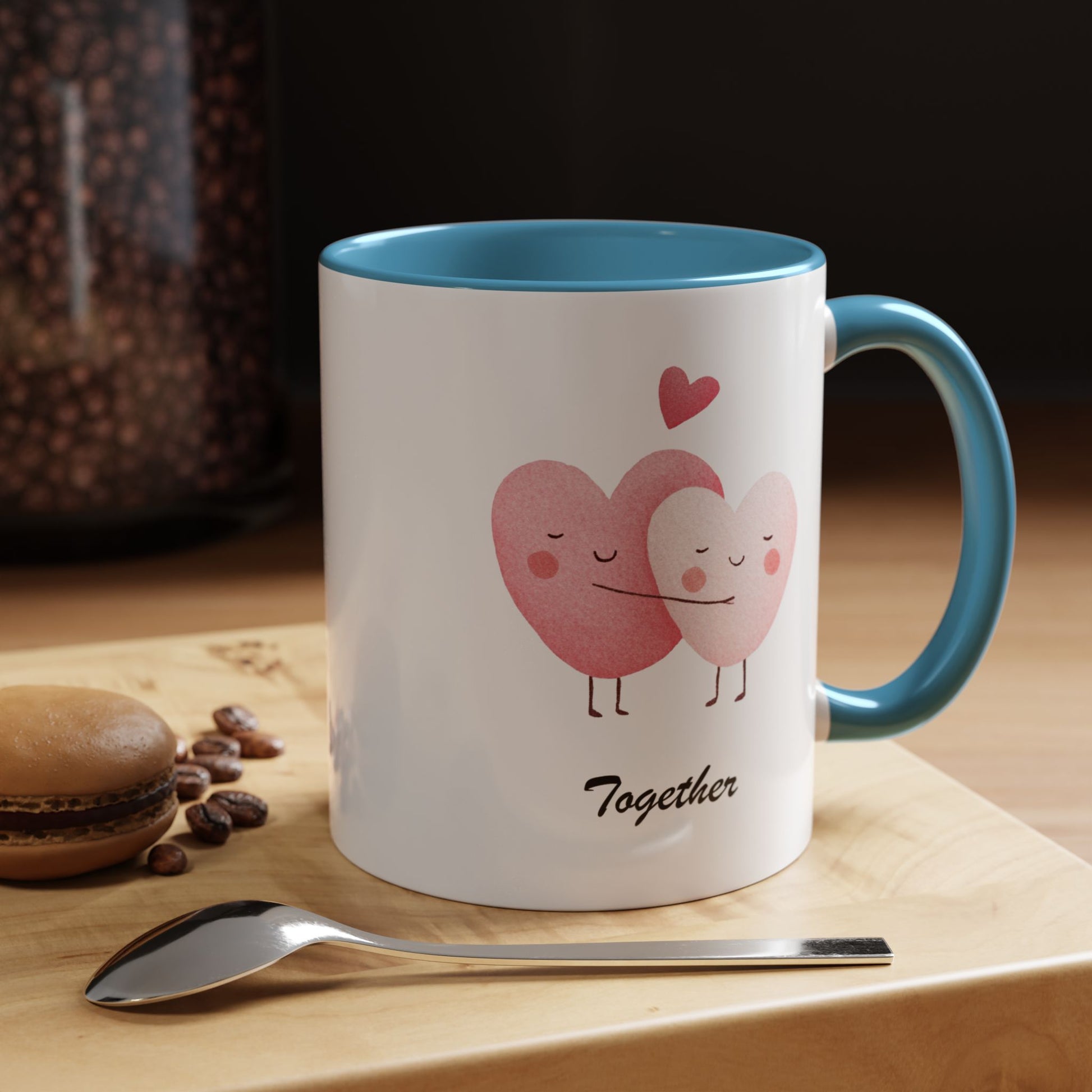 Two Hearts Better Together Mug Lifestyle Mockup | Nutty Designs
