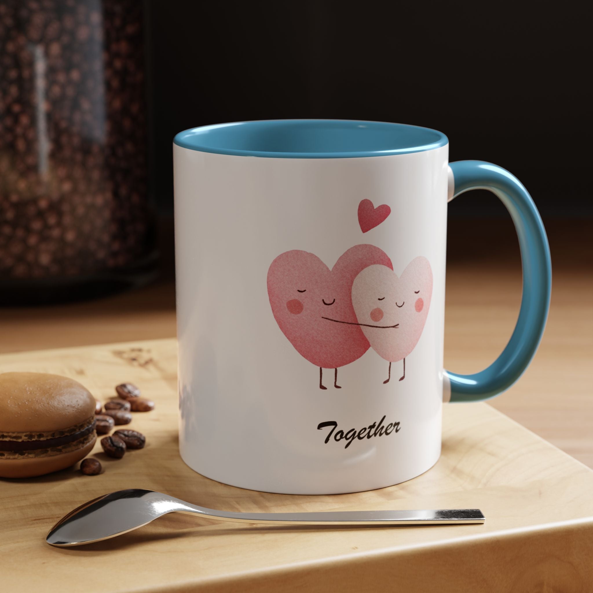 Two Hearts Better Together Mug Lifestyle Mockup | Nutty Designs
