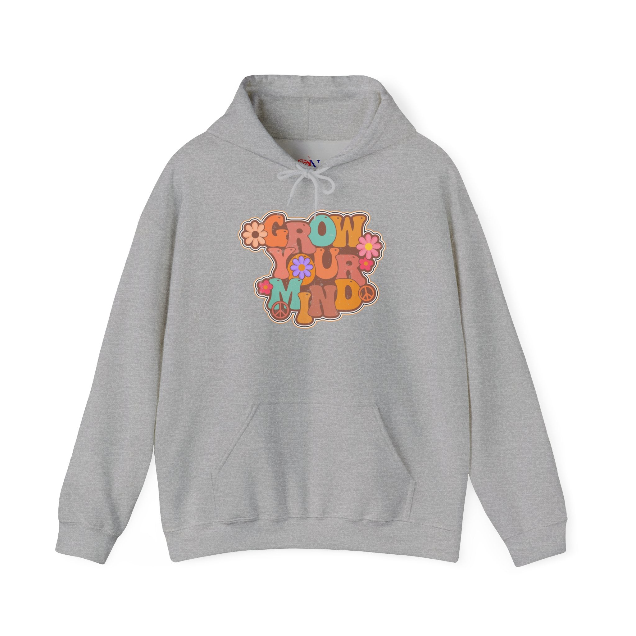 Grow Your Mind Hoodie — Retro Floral Positivity Sweatshirt