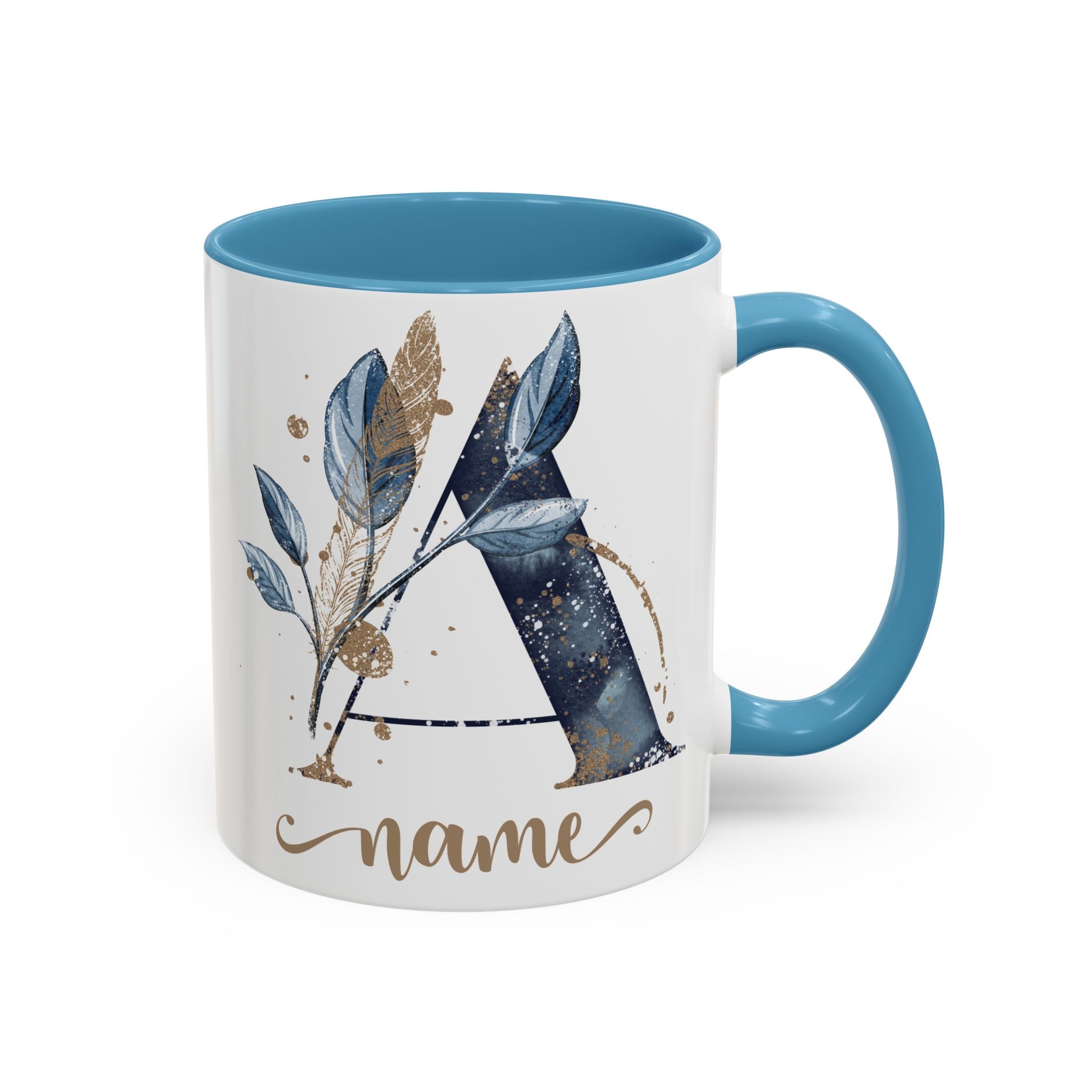 Personalized Floral Initial Coffee Mug for her, Custom Name Mug, Wedding Favor, Unique Home Décor Coffee Cup, Girlfriend Gift, Monogram Mug