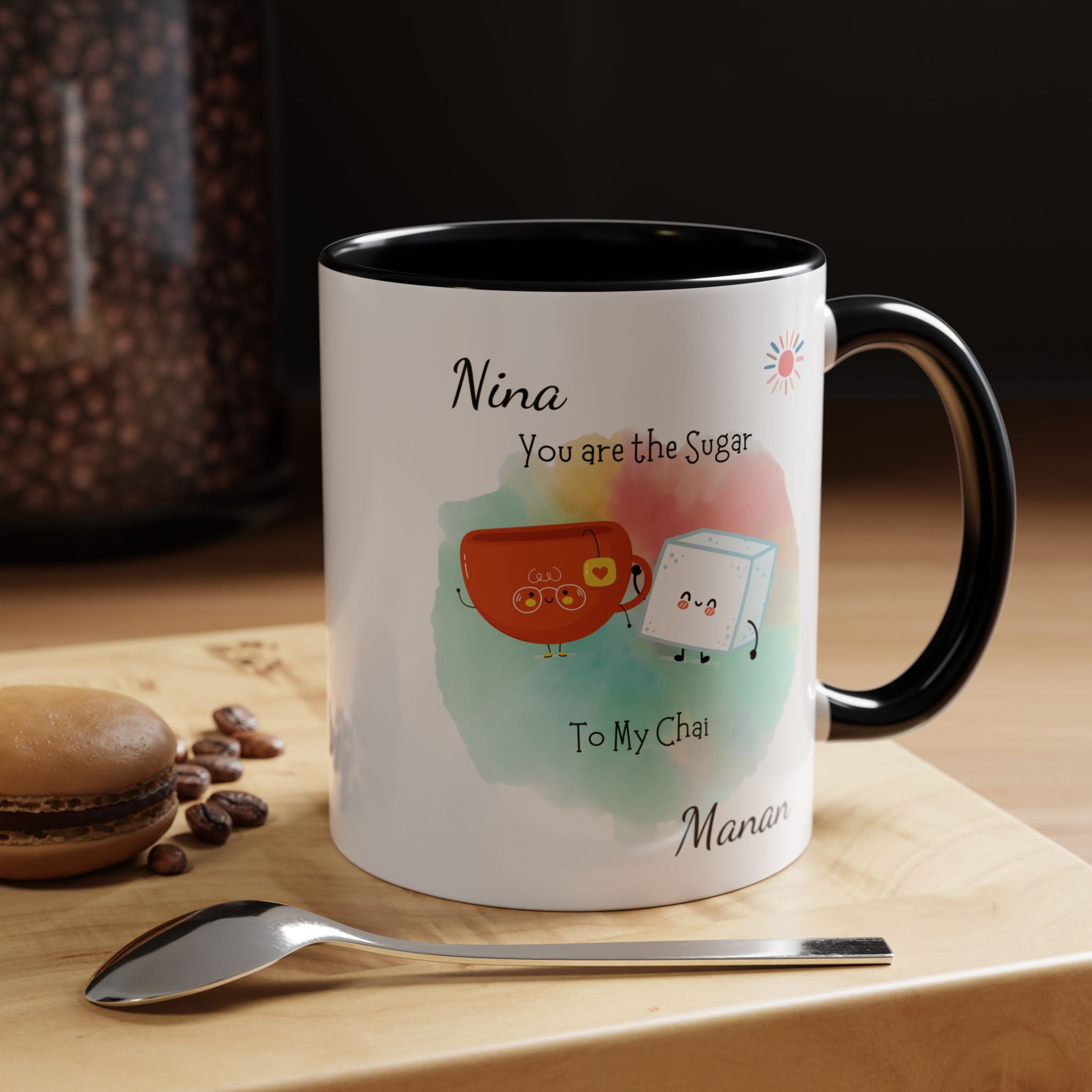 You Are The Sugar To My Chai Personalized Romantic Mug Accent Cup 11/15oz, Anniversary Wedding Valentines Custom Gift Him her Spouse BF GF