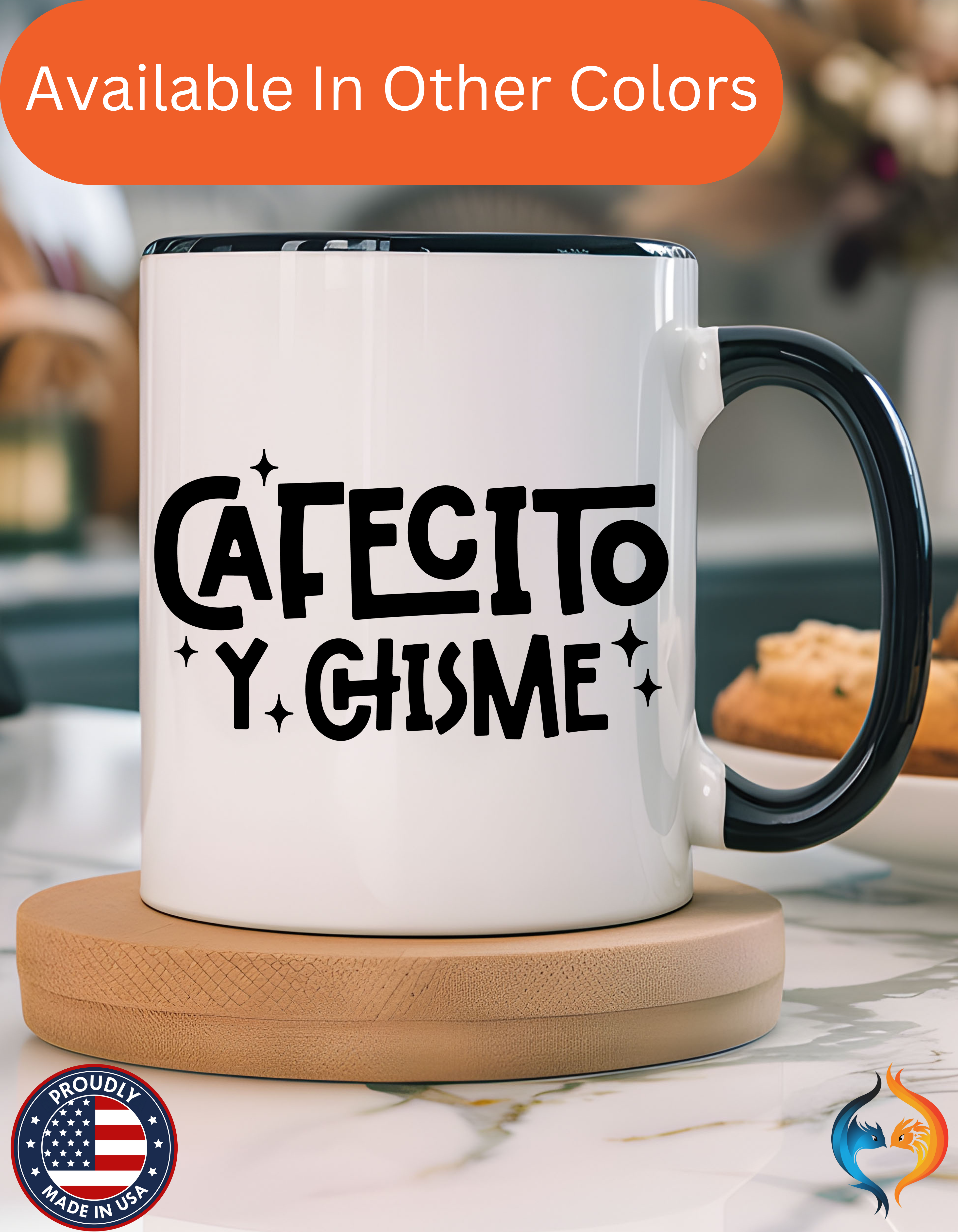 Cafecito y Chisme Mug Lifestyle Mockup | Nutty Designs
