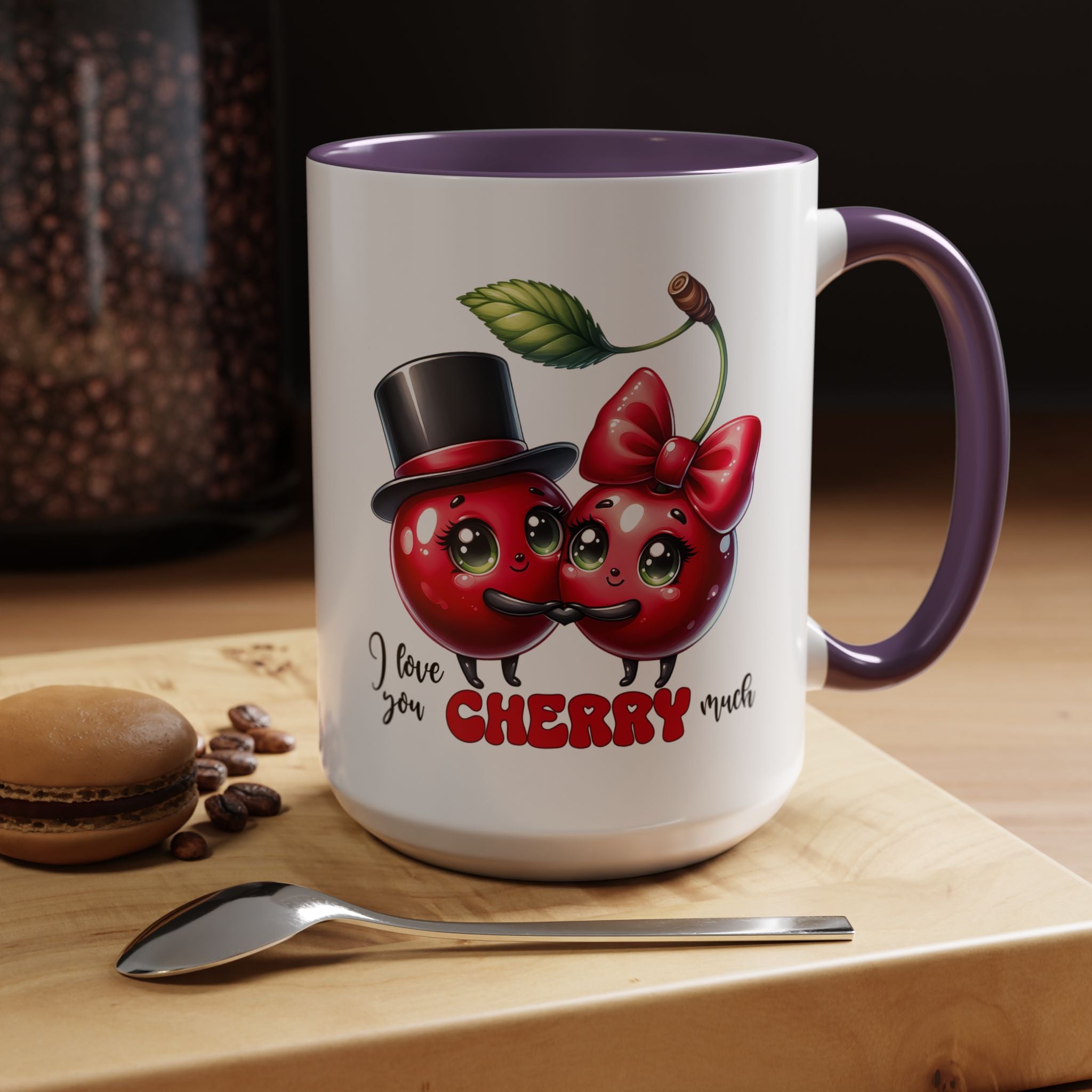 Personalized Cherry Couple Mug - I Love You Cherry Much