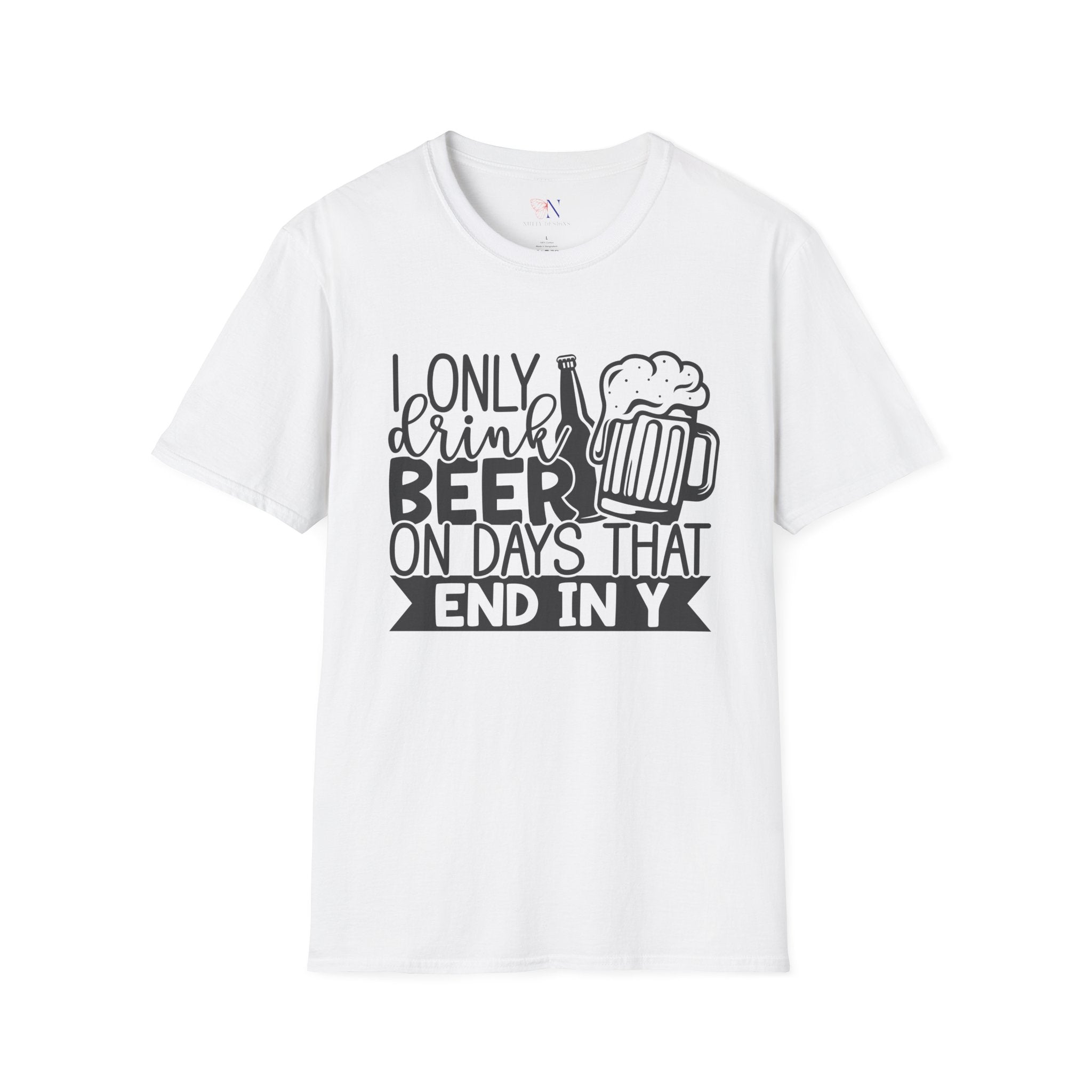Beer Lover Unisex T-Shirt, Funny Day-Ending Beer Drinking Tee, Softstyle Beer Drinker Shirt, Beer Enthusiast Gift Top, Beer Day Tshirt