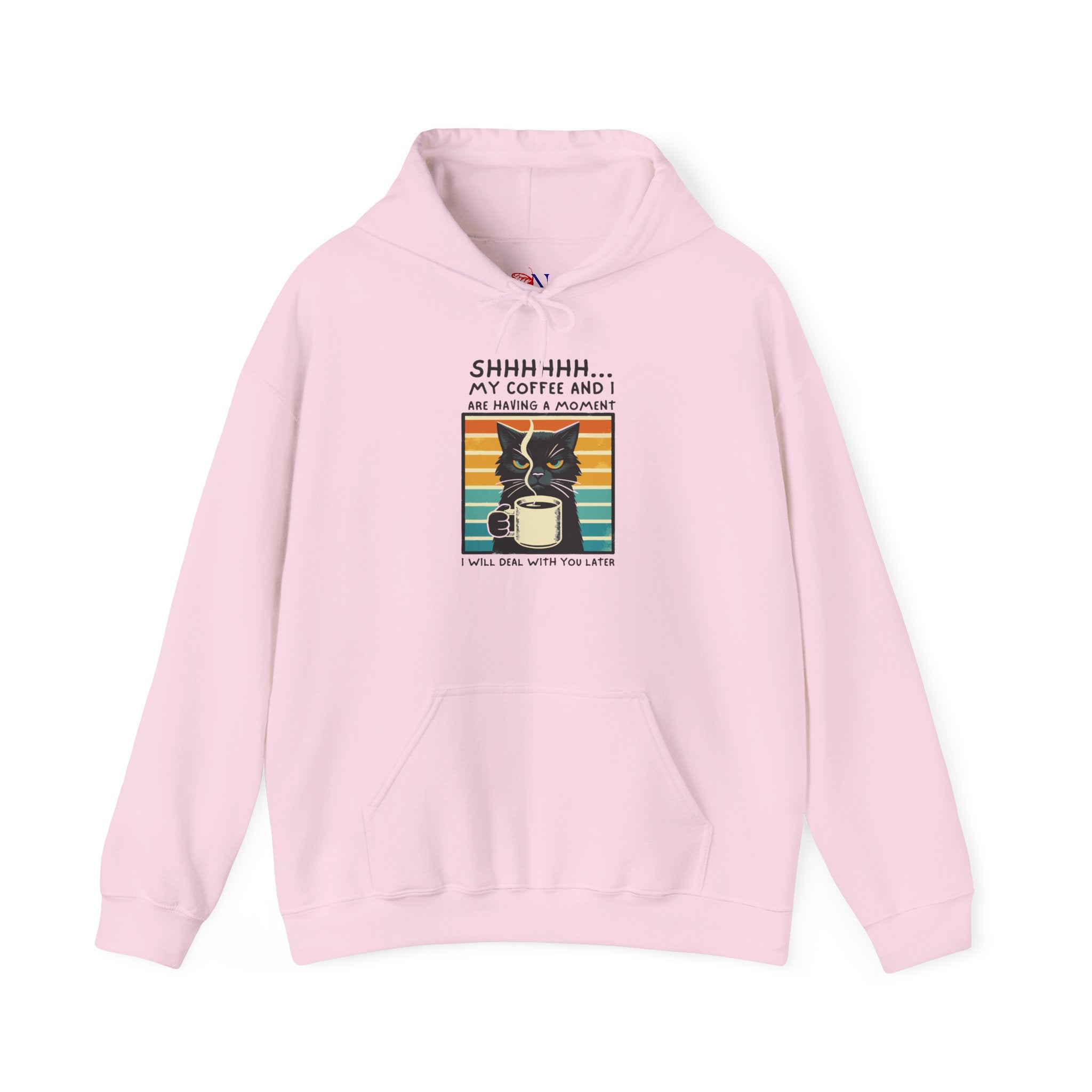 Coffee Cat Hoodie – “Shhh… My Coffee and I Are Having a Moment” Cozy Pullover