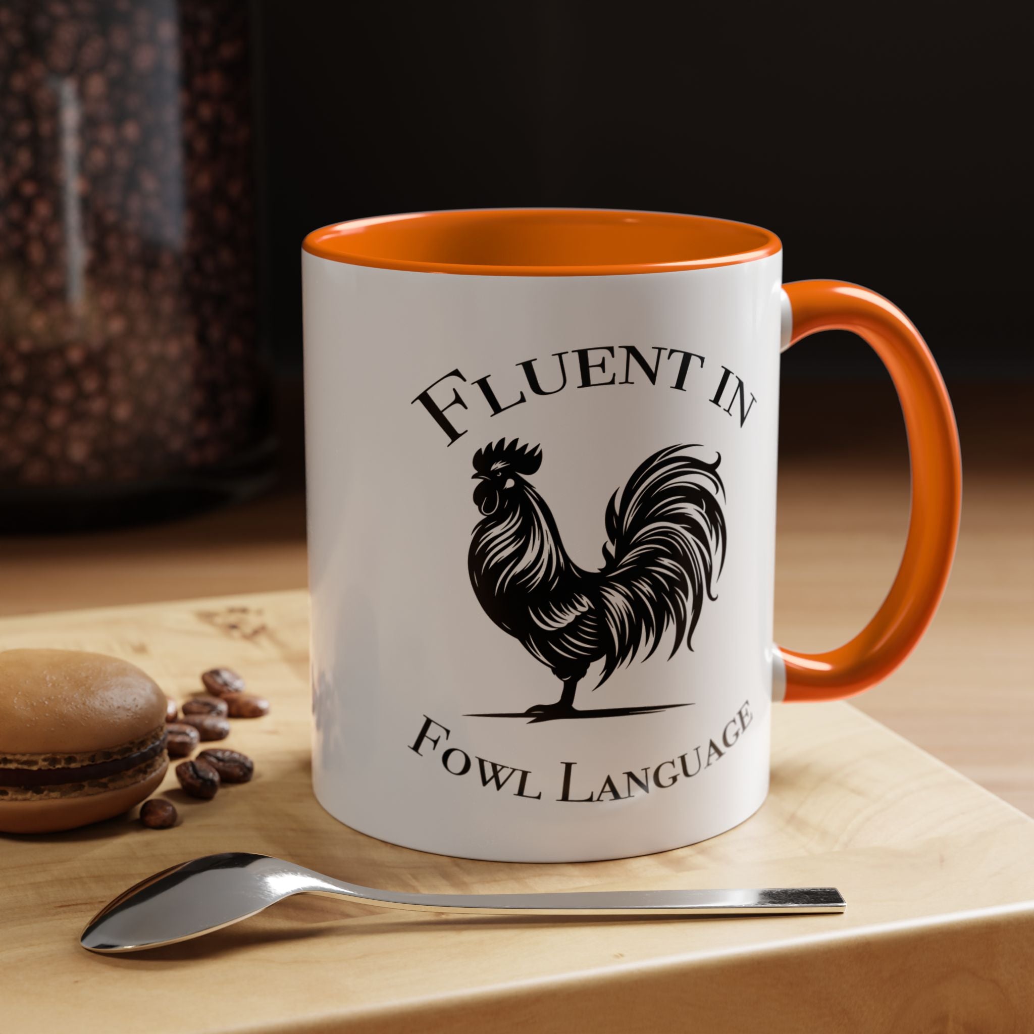 Funny Coffee Mug, Personalized Mug, Fluent In Fowl Language Accent Cup (11, 15oz), Gift Under 20, White Elephant gift