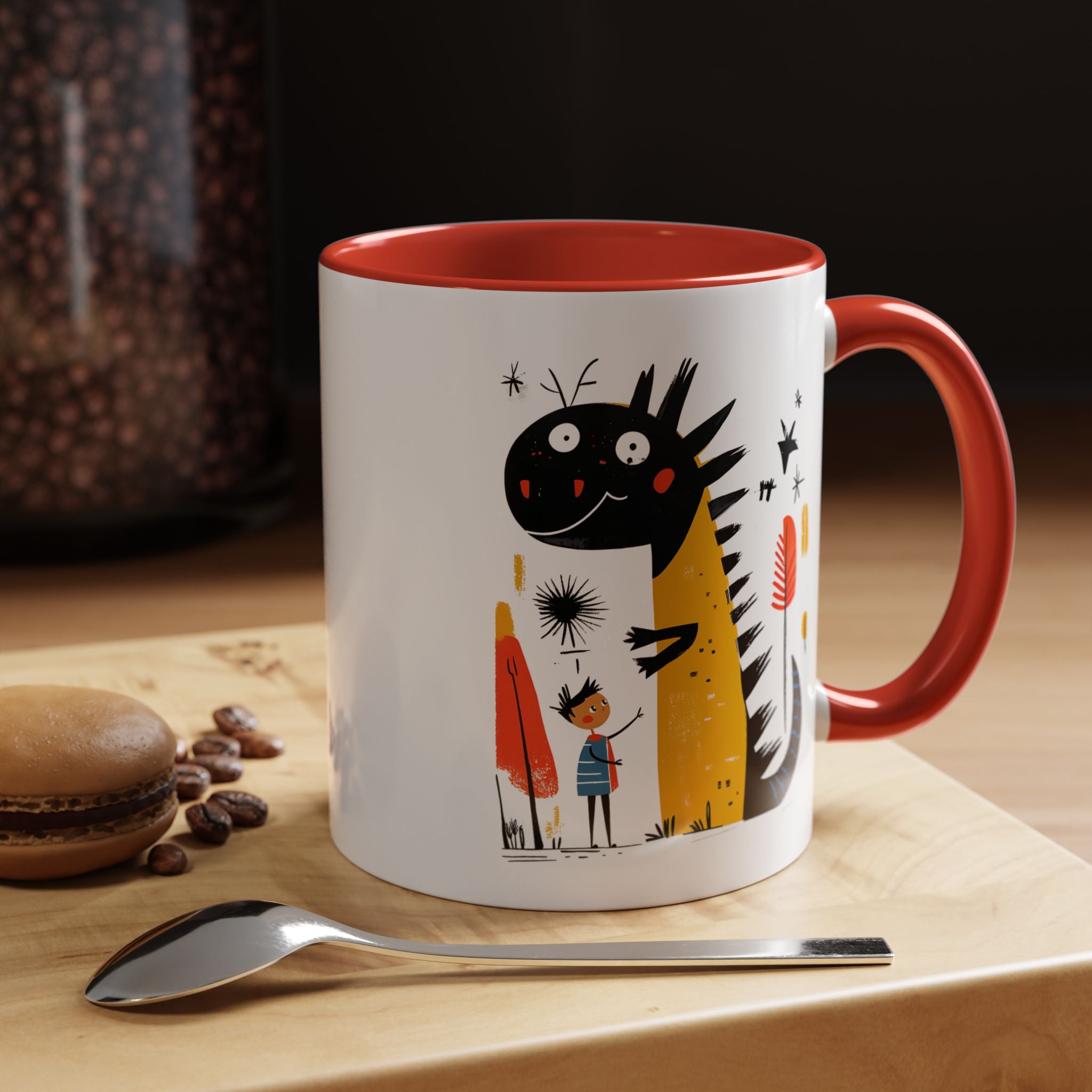 Funny Coffee Mug, Personalized Mug, My Dragon and I Accent Cup (11, 15oz), Gift Under 20, White Elephant gift