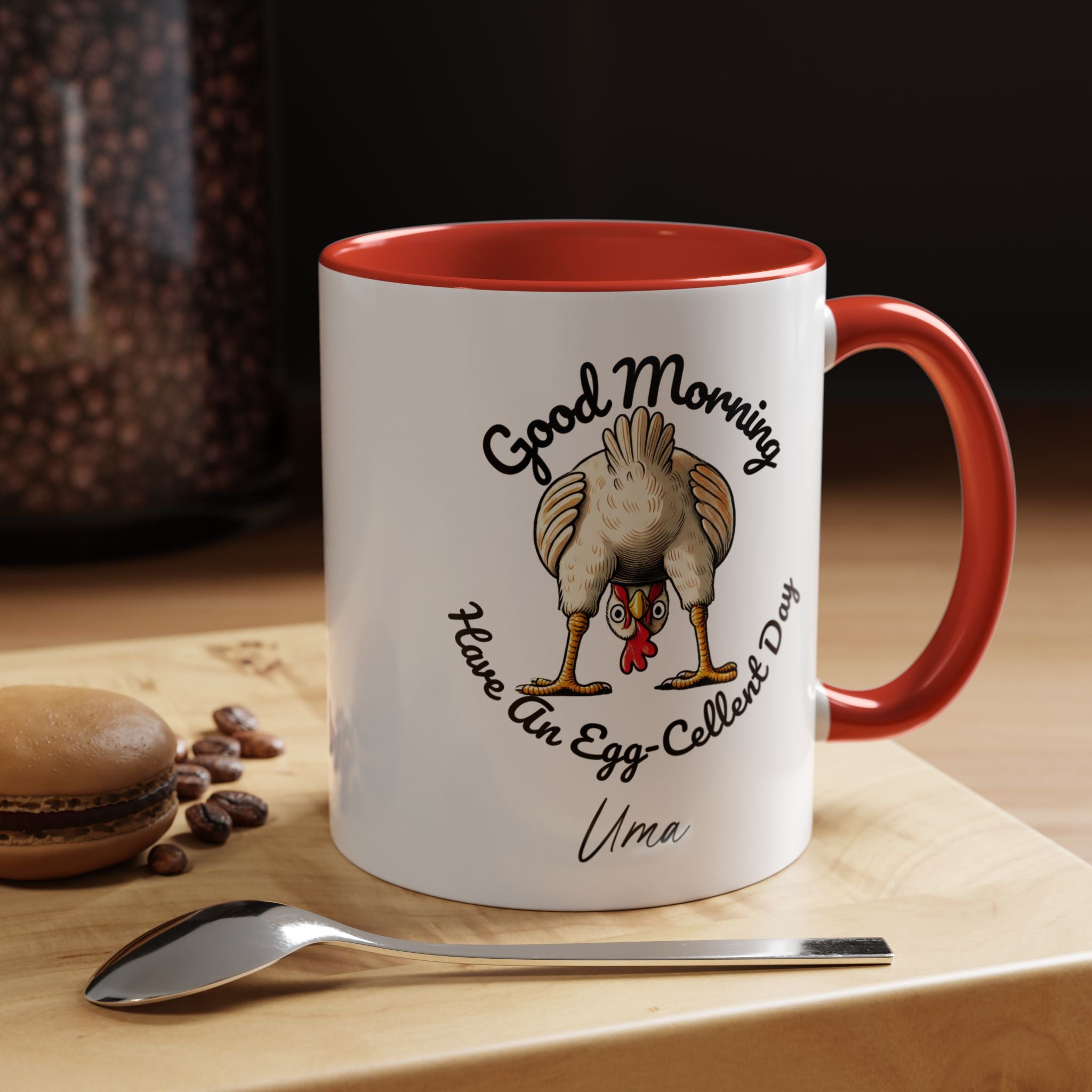 Funny Coffee Mug, Personalized Mug, Good Morning Chicken Butt, Have An Egg-Cellent Day, Gift Under 20, White Elephant gift