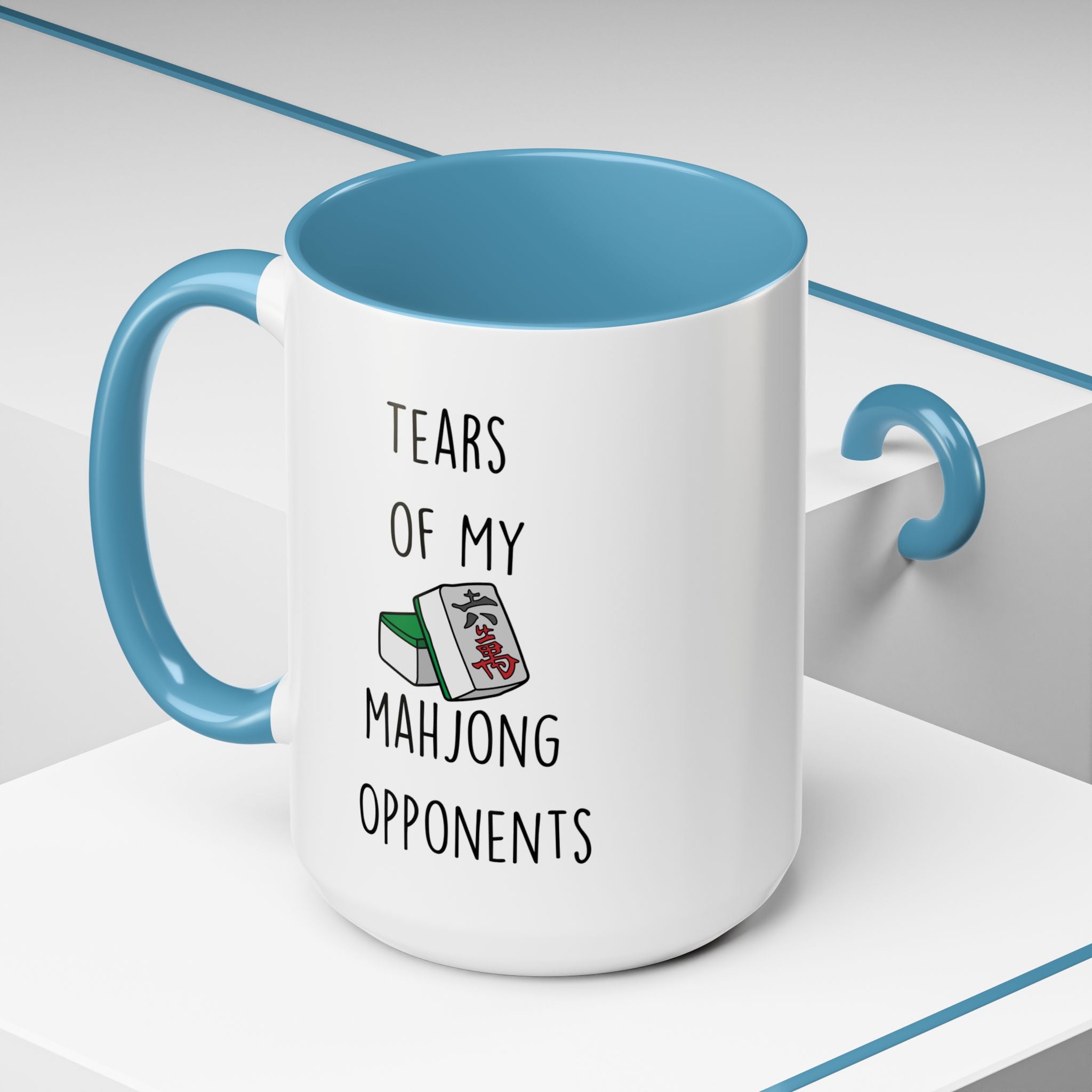 Funny Coffee Mug, Personalized Mug, Tears Of My Mahjong Opponents, Accent Cup (11, 15oz), Sarcastic Mug,  Tea Coffee Cup, Gift Under 20